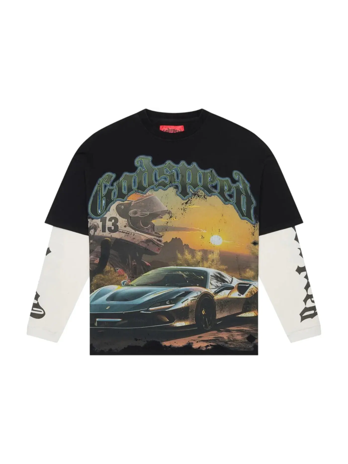 Мужская футболка с длинным рукавом Sunset Drift Layered L/S T-shirt Godspeed — изображение 1 из 2, черный