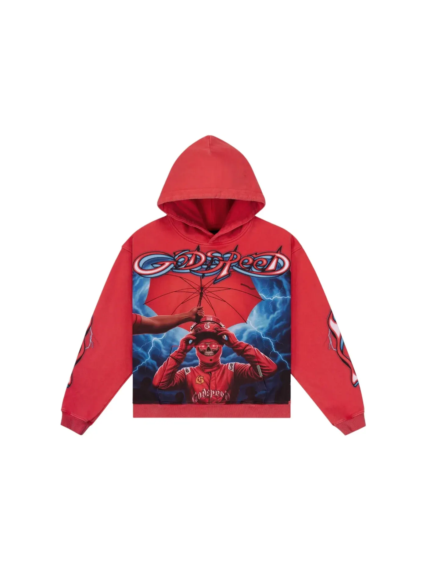 Мужская худи с принтом Godspeed Supreme Reign Hoodie — изображение 1 из 1, красный
