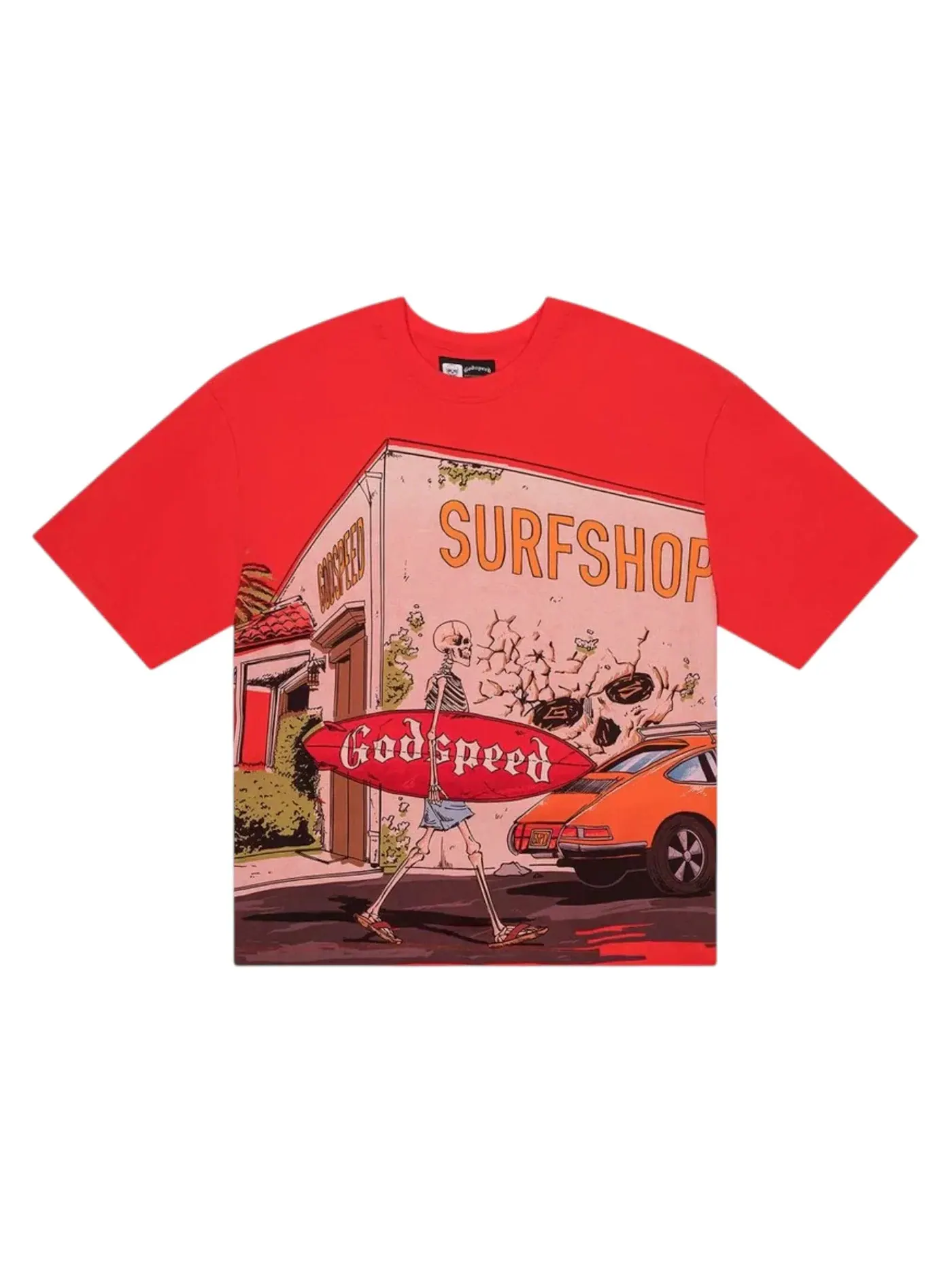 Мужская футболка с принтом Godspeed T-shirt — изображение 1 из 1, красный