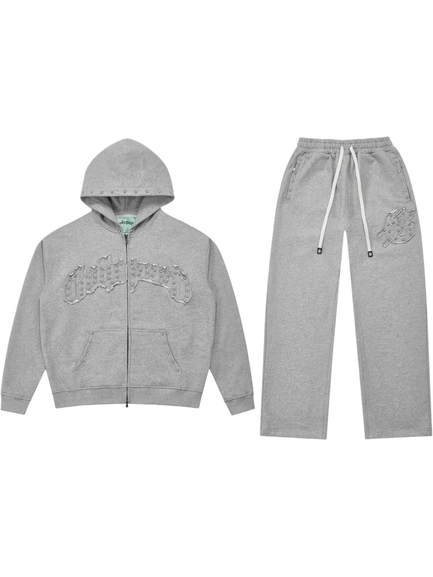 Мужской спортивный костюм из футера с принтом Sweatsuit Godspeed — изображение 1 из 2, серый