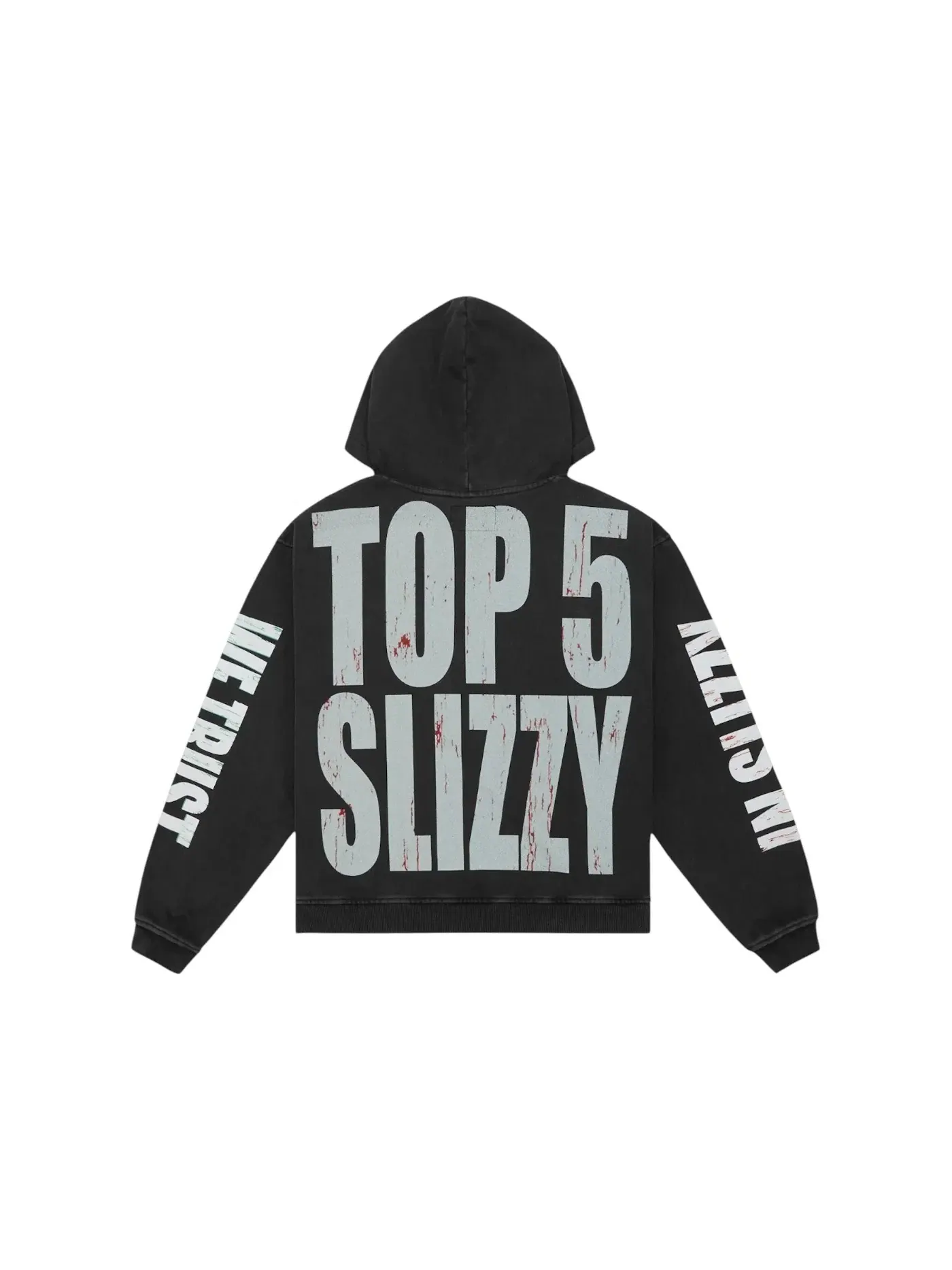 Мужской худи с эффектом потертости Godspeed Top 5 Slizzy VVS — изображение 2 из 2, черный