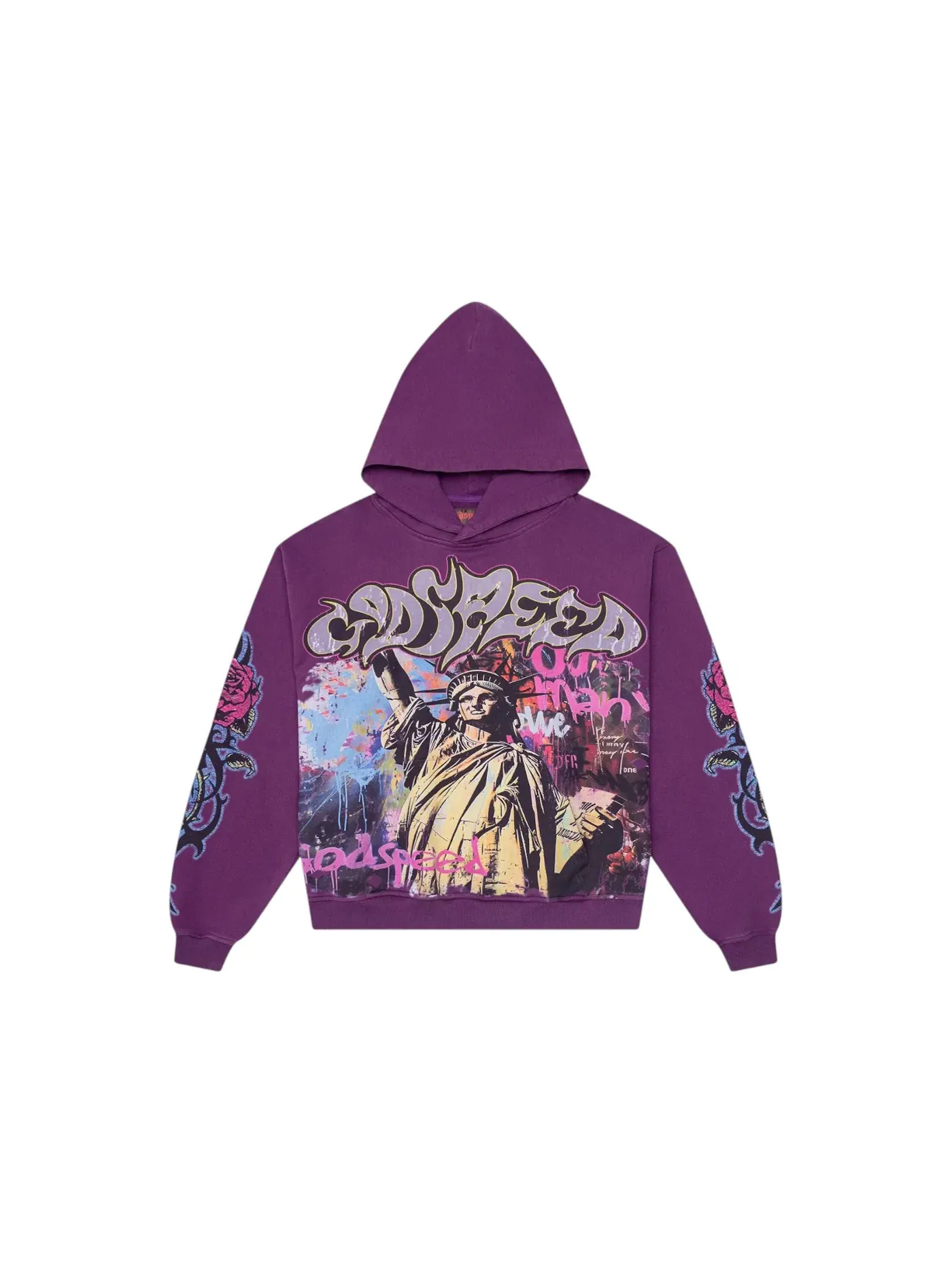 Мужское худи с принтом Godspeed Vandal Hoodie — изображение 1 из 2, фиолетовый