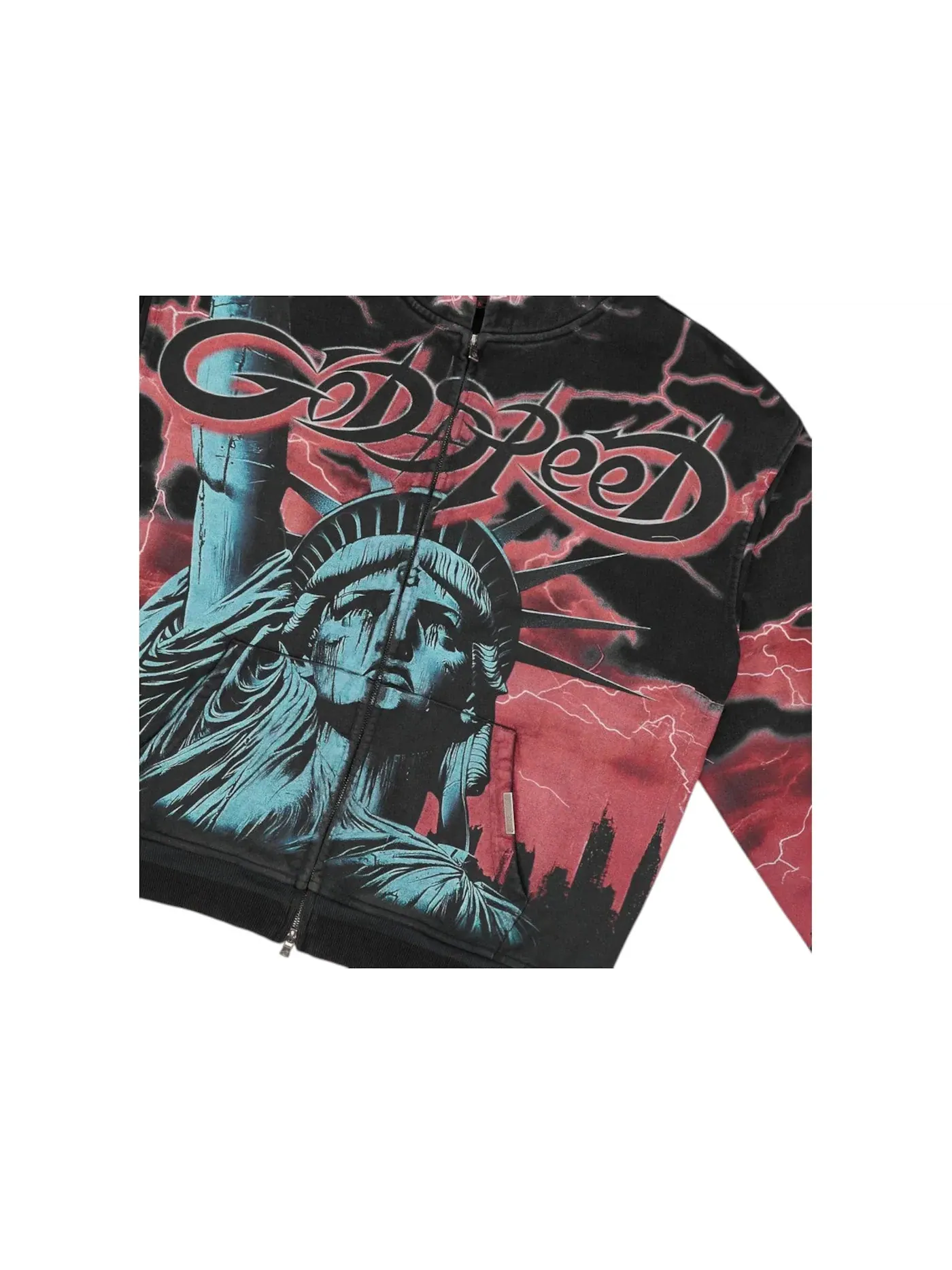 Мужская худи с застежкой-молнией Voltage Godspeed — изображение 2 из 2, красный