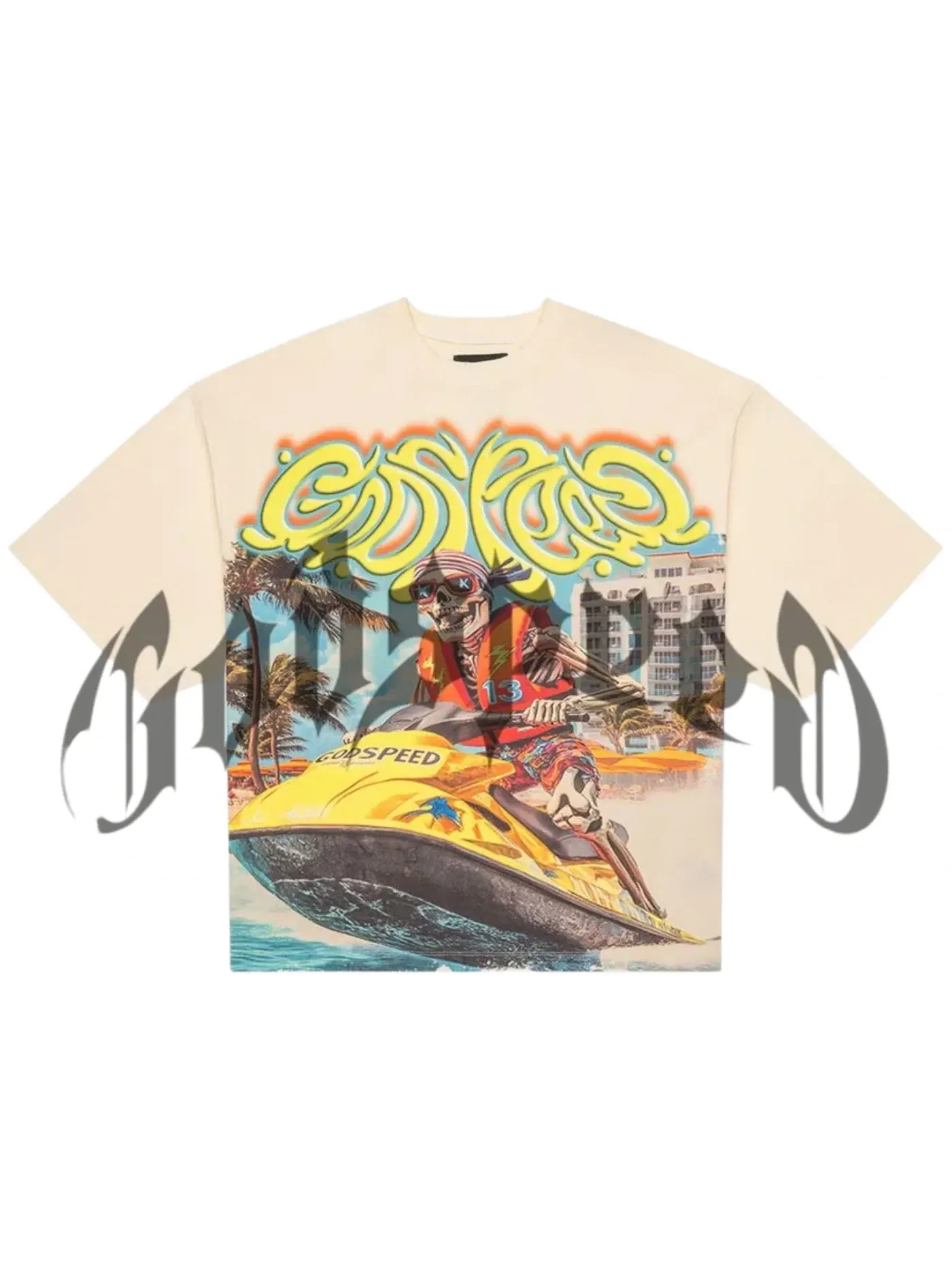 Мужская футболка с принтом Godspeed Wave Runner T-shirt Godspeed — изображение 1 из 1, кость