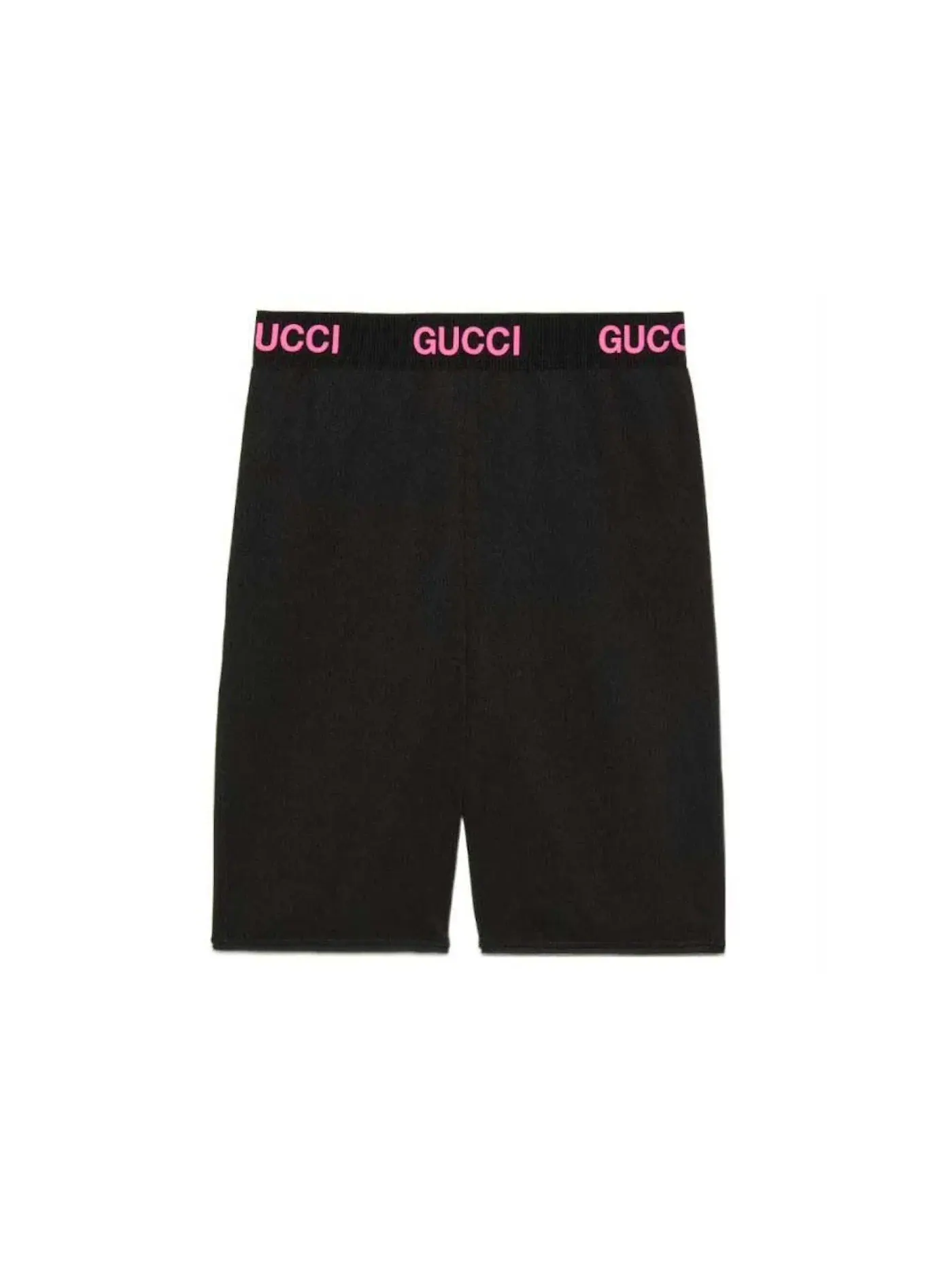 Женские шорты-велосипедки с принтом Gucci — изображение 1 из 1, черный/розовый
