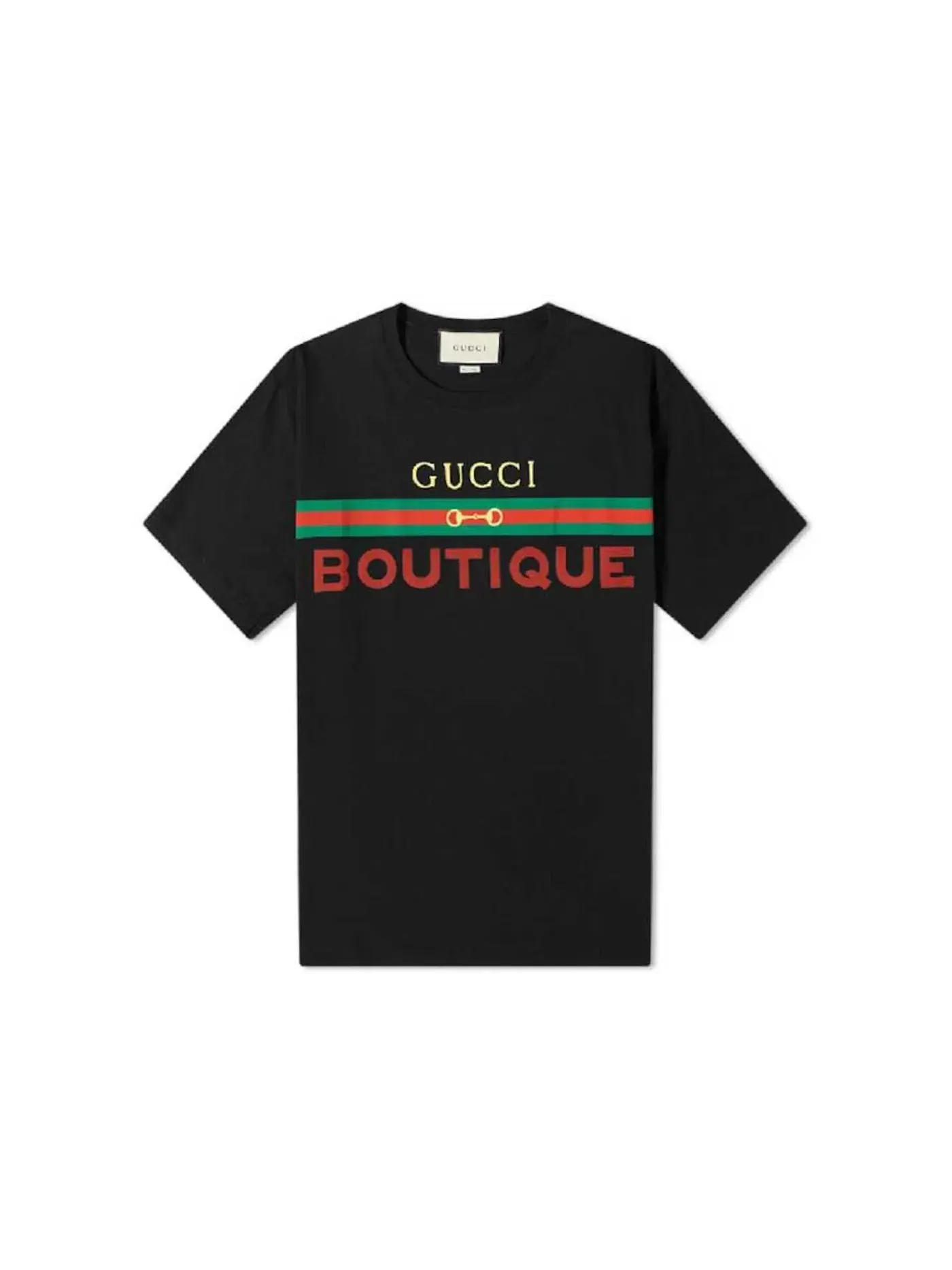 Мужская футболка с принтом Gucci Boutique Print T-shirt — изображение 1 из 1, черный