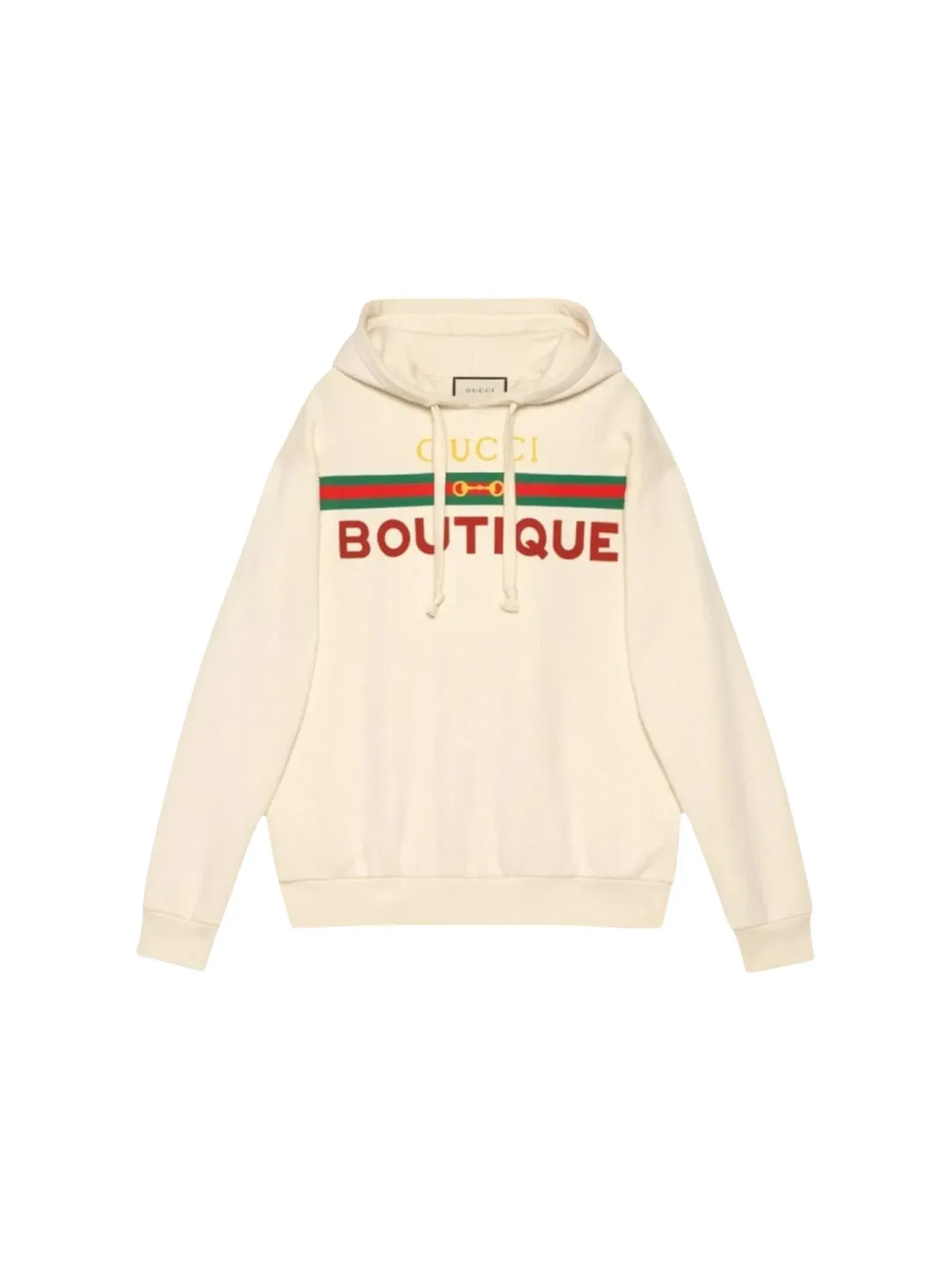 Мужской свитшот с капюшоном с принтом Boutique Print Gucci — изображение 1 из 1, белый