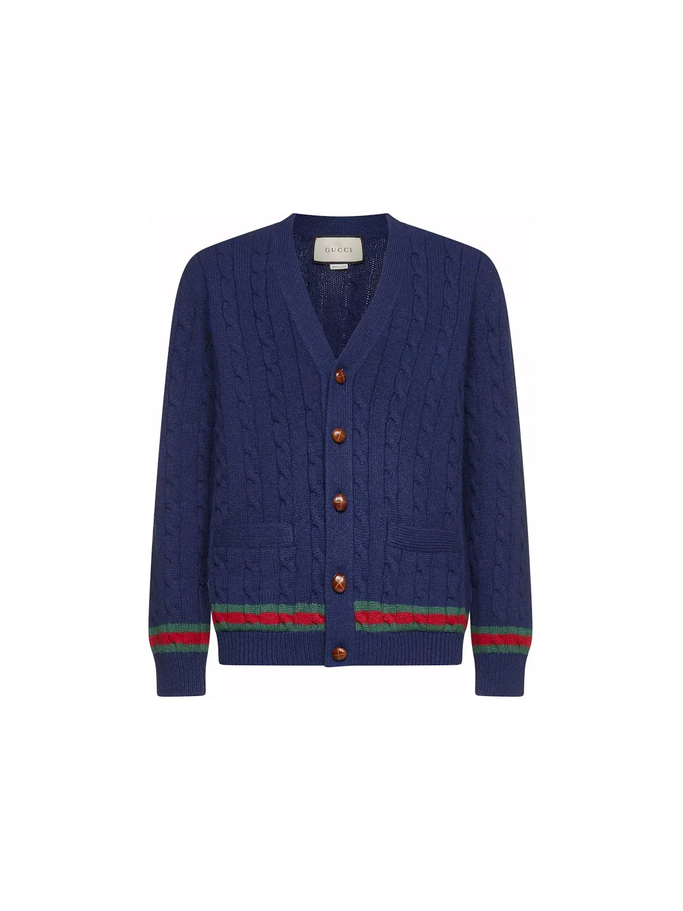 Мужской кардиган с косами Gucci Cardigan — изображение 1 из 1, синий