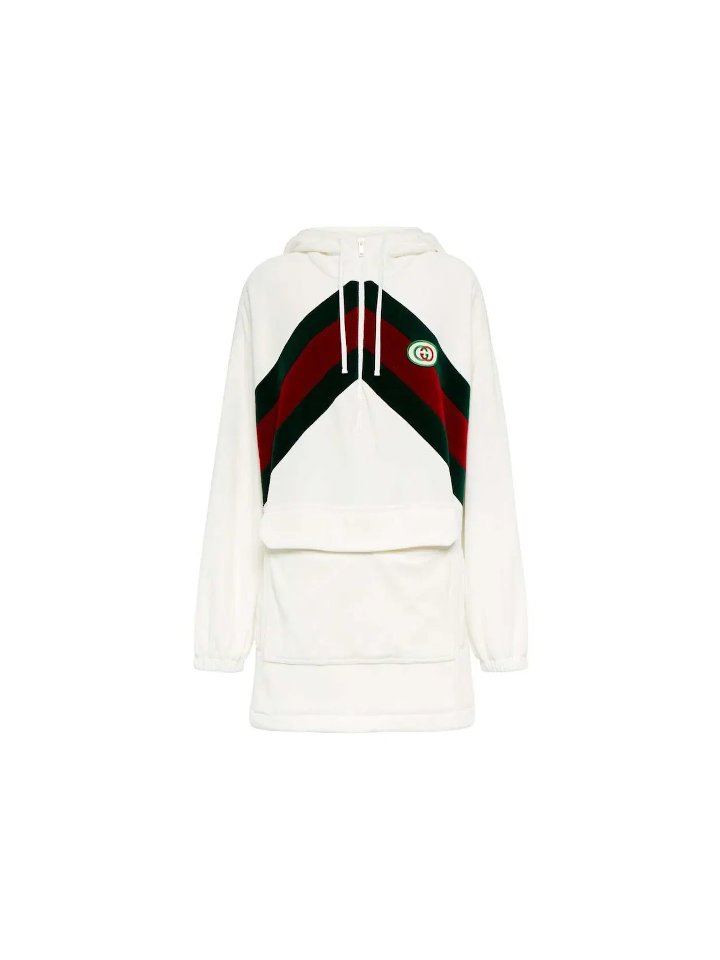Женское платье с капюшоном Gucci Chenille Web Hooded Dress — изображение 1 из 1, белый