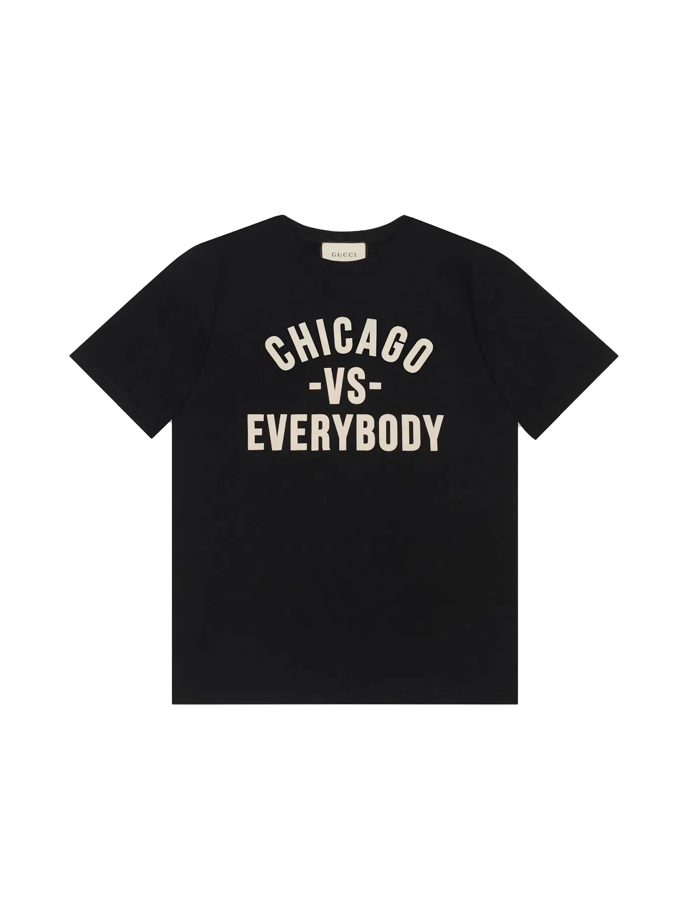 Мужская футболка с принтом Chicago vs. Everybody Gucci — изображение 1 из 2, черный