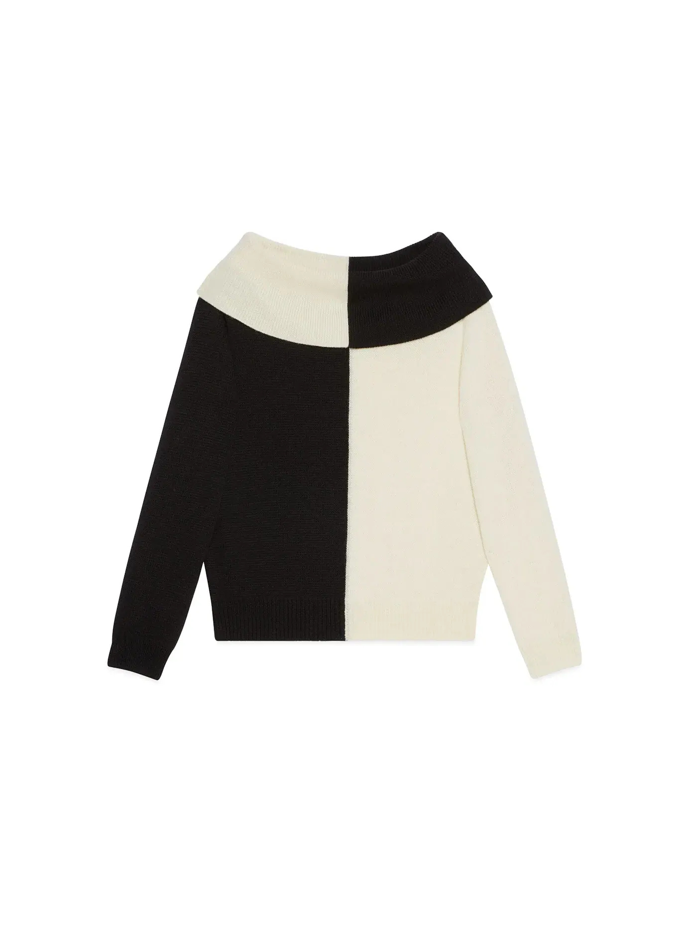 Женский свитер оверсайз Chunky Wool Bicolor Gucci — изображение 1 из 1, черный/белый