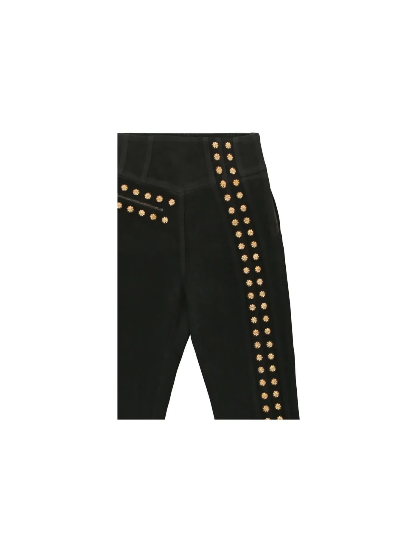 Женские джинсы с отделкой шипами Pant with Studs Gucci — изображение 3 из 3, черный золотистый