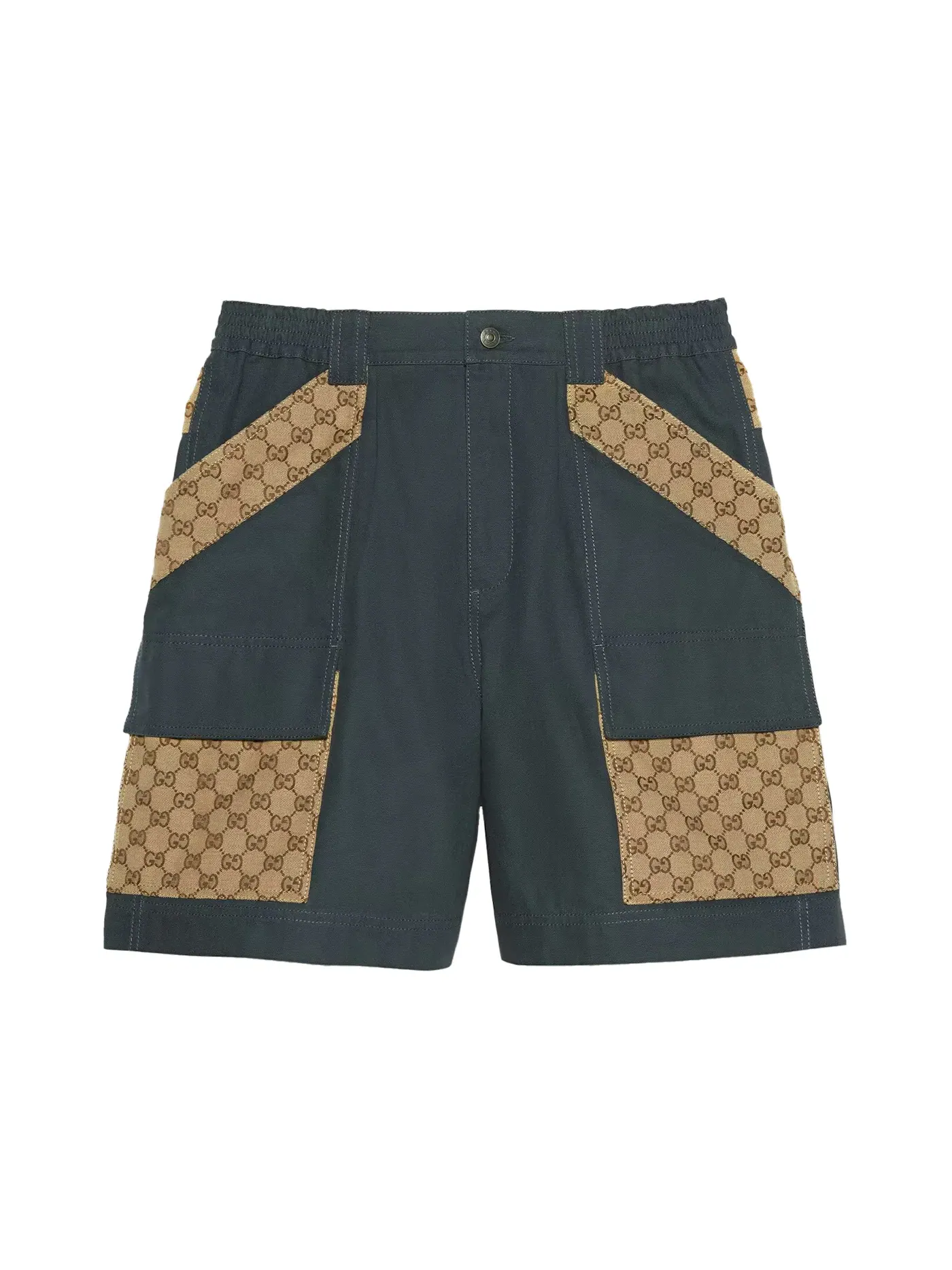 Мужские шорты хлопковые с принтом GG Insert Bermuda Gucci — изображение 1 из 1, серый