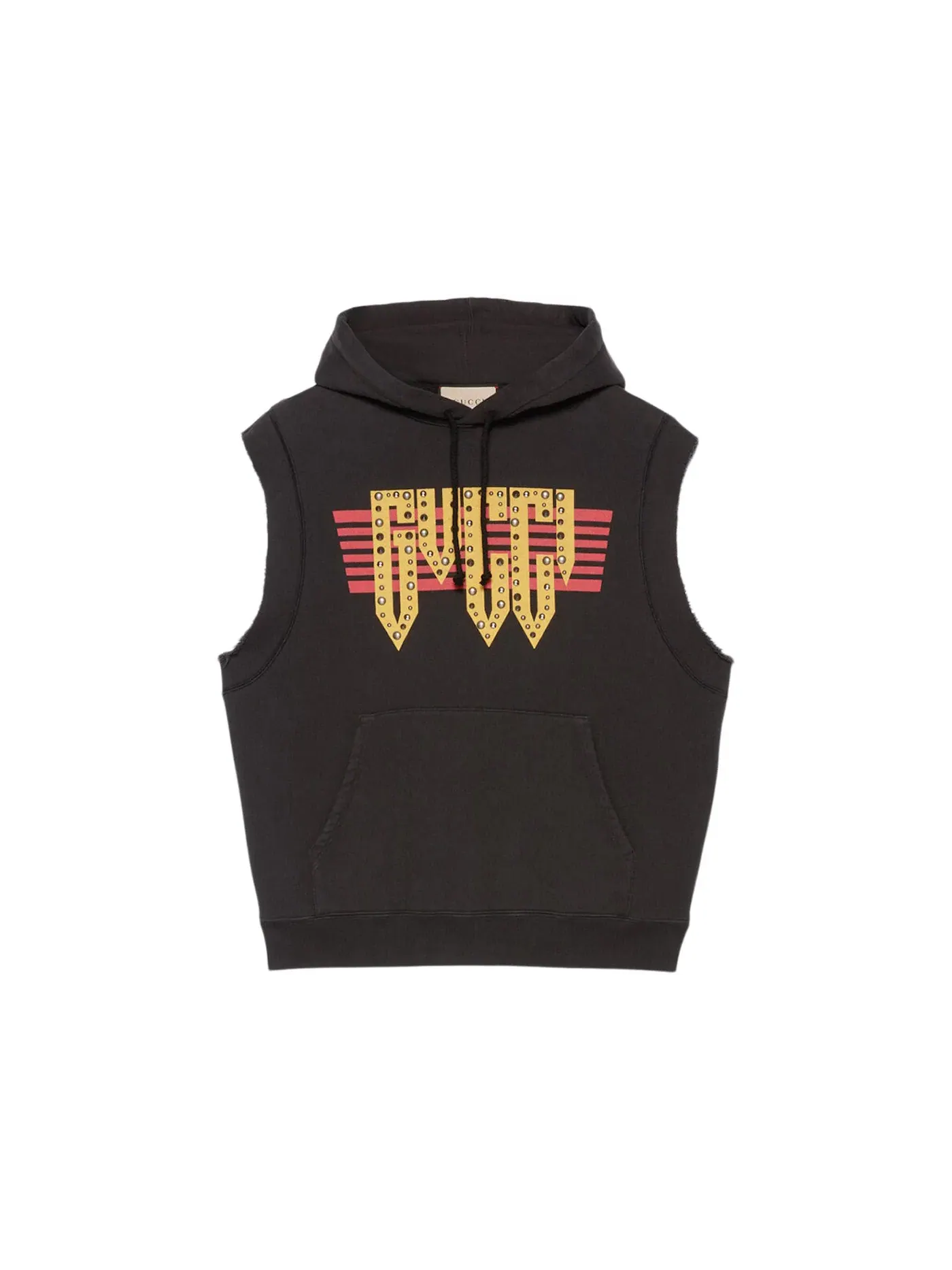 Мужской свитшот без рукавов из хлопкового джерси Sweatshirt Gucci — изображение 1 из 1, черный/желтый/красный