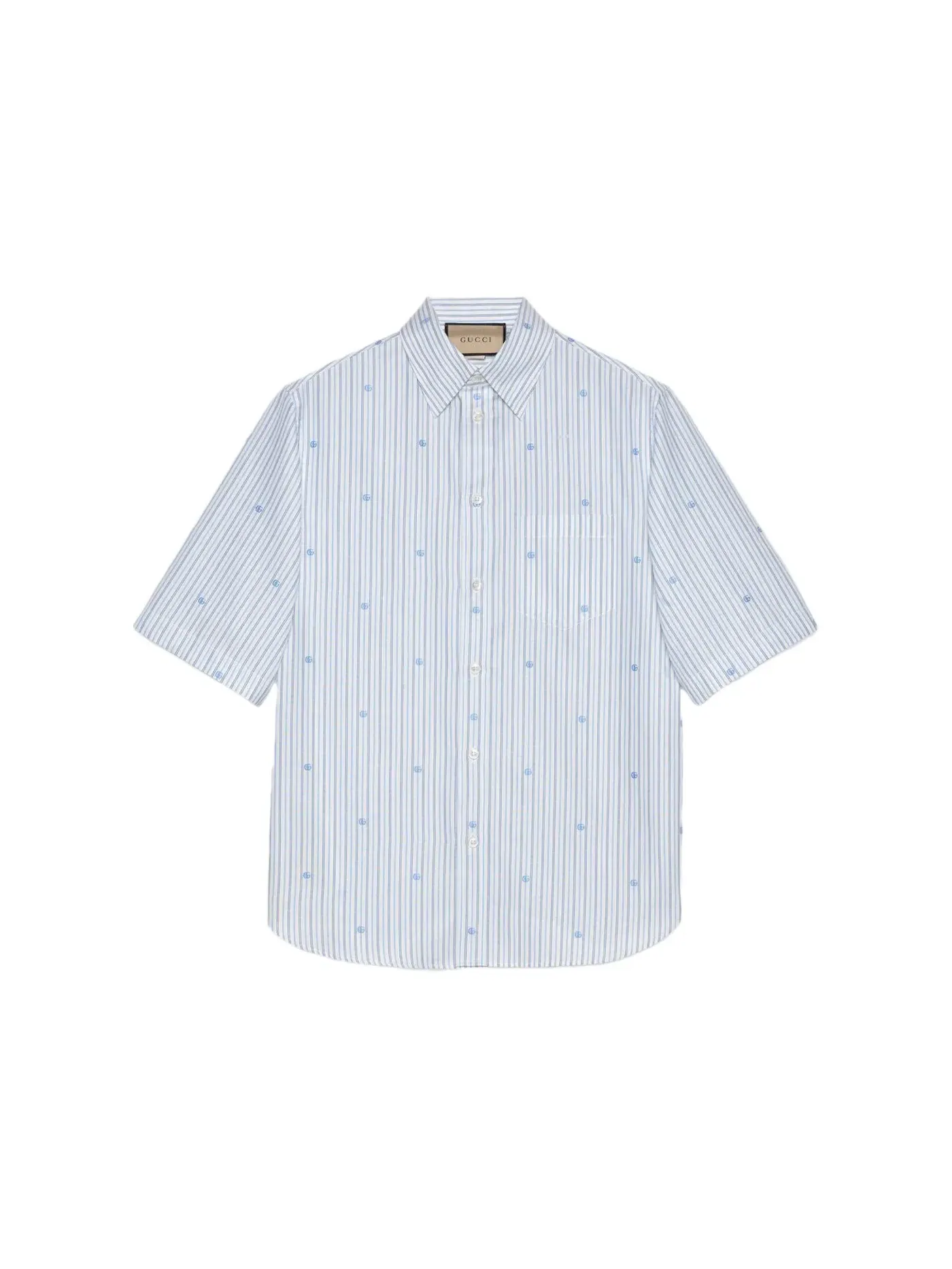 Мужская рубашка с полосками Shirt Gucci — изображение 1 из 1, светлый синий