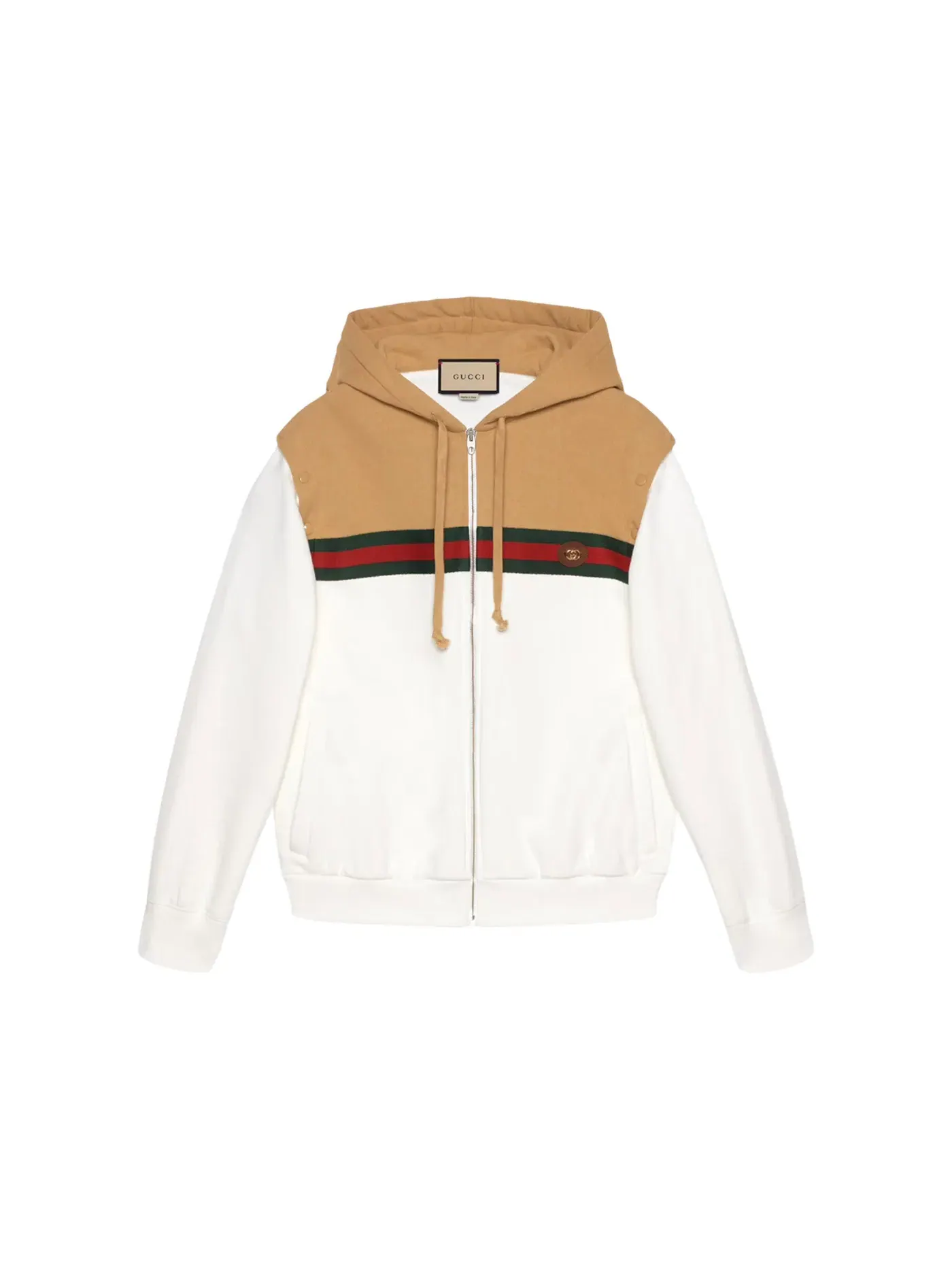 Мужской свитшот хлопковый Sweatshirt With Web Gucci — изображение 1 из 1, слоновая кость