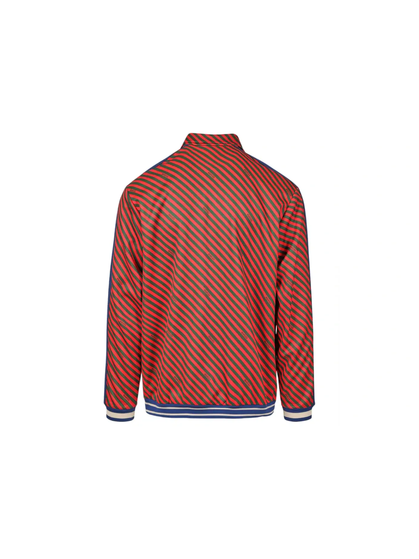 Мужская куртка из трикотажа с полосками Track Jacket Gucci — изображение 2 из 3, красный/зеленый