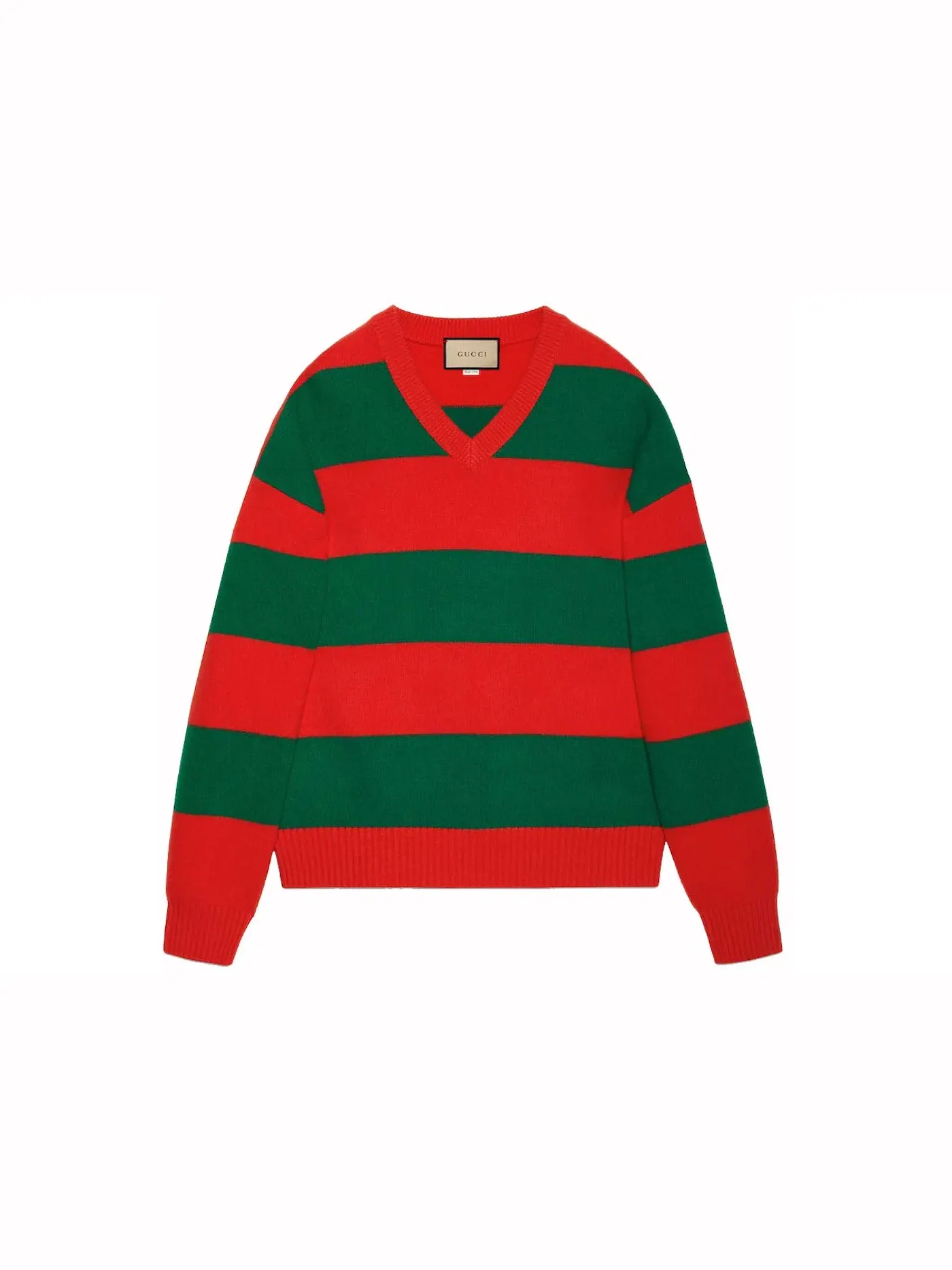 Мужской джемпер с полосками Gucci — изображение 1 из 2, красный/зеленый