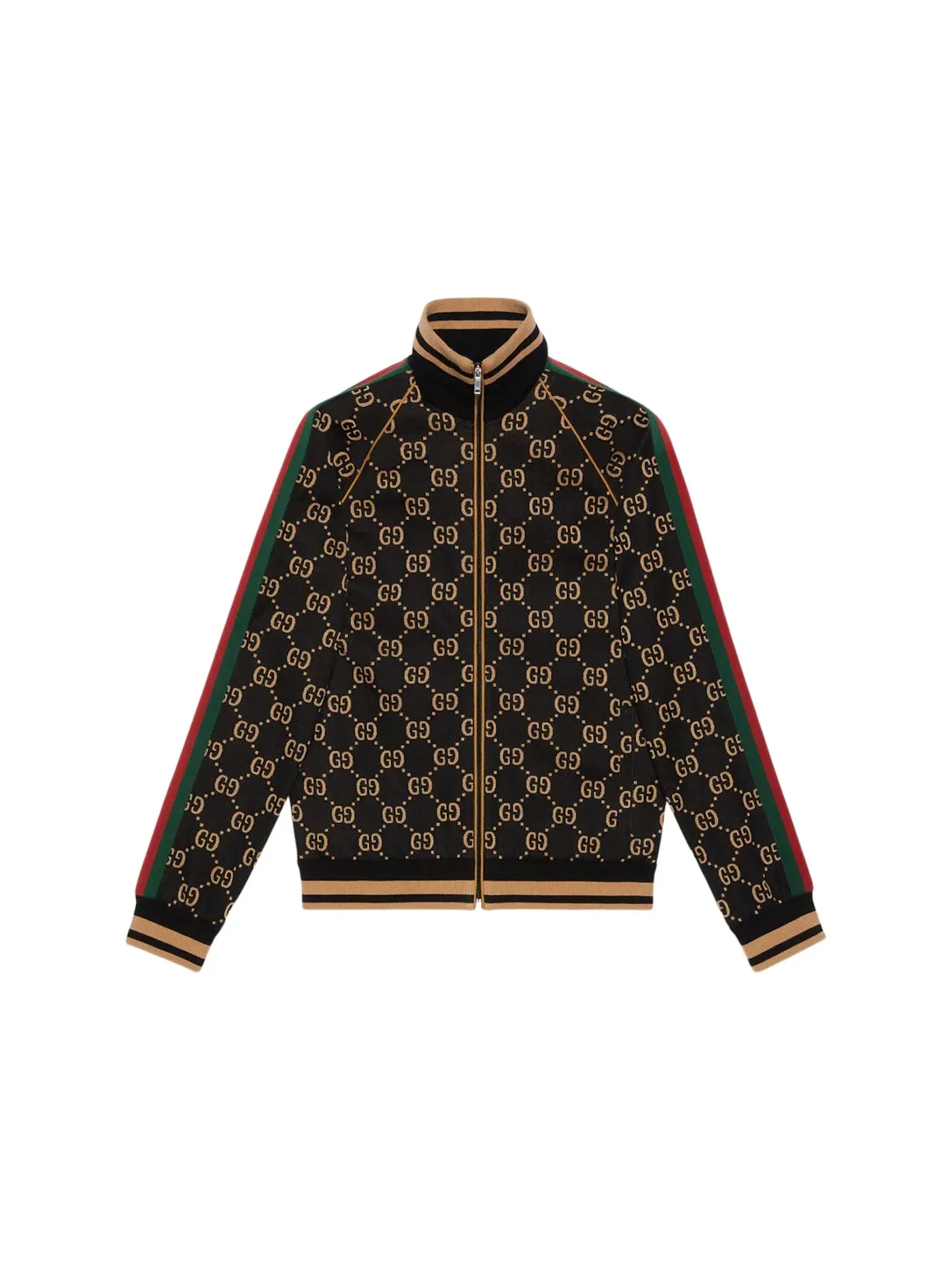 Мужская куртка с принтом GG Gucci — изображение 1 из 1, черный//зеленый/красный