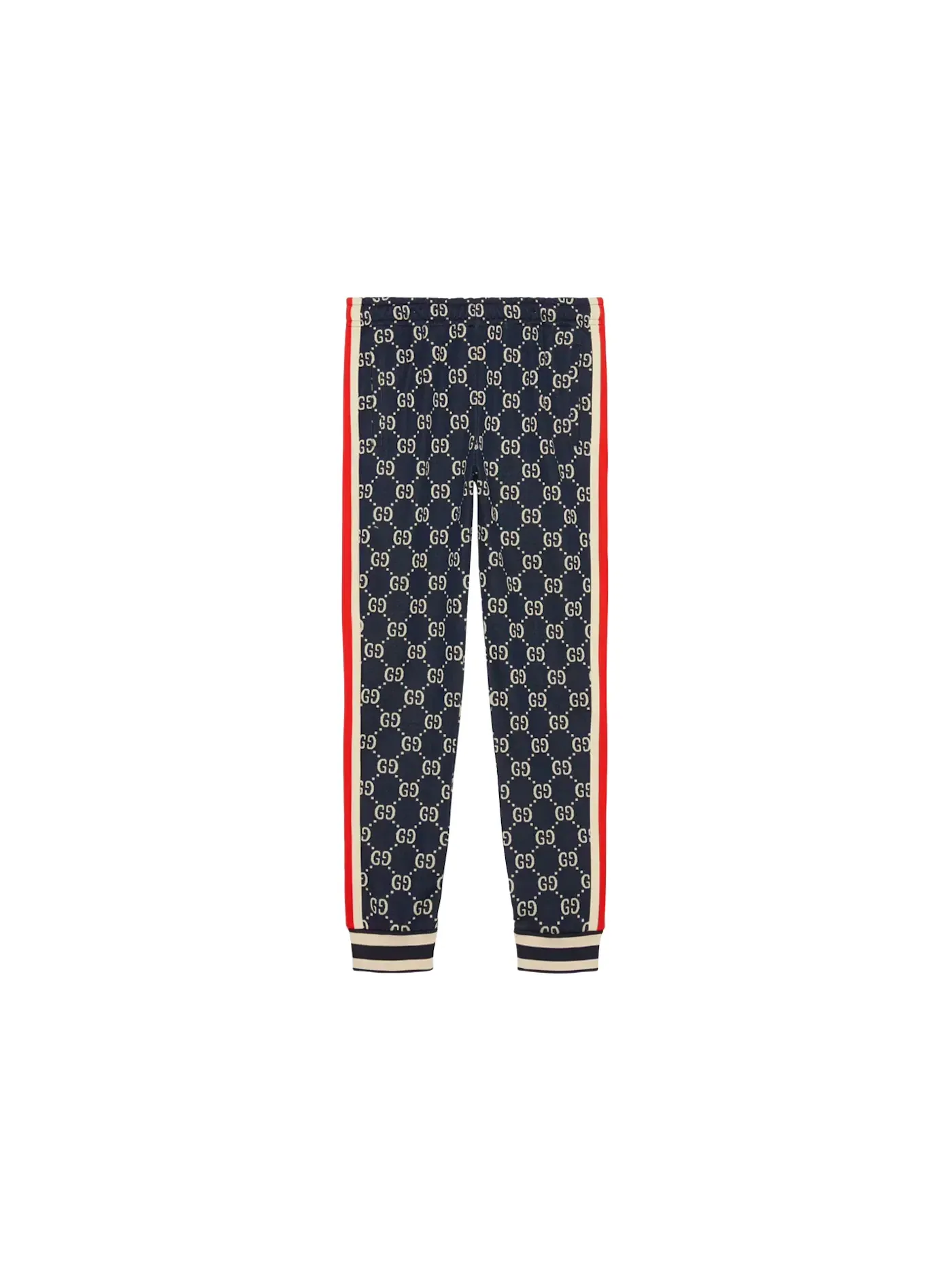 Мужские спортивные штаны с принтом Jogging Pant Gucci — изображение 1 из 1, синий/слоновая кость