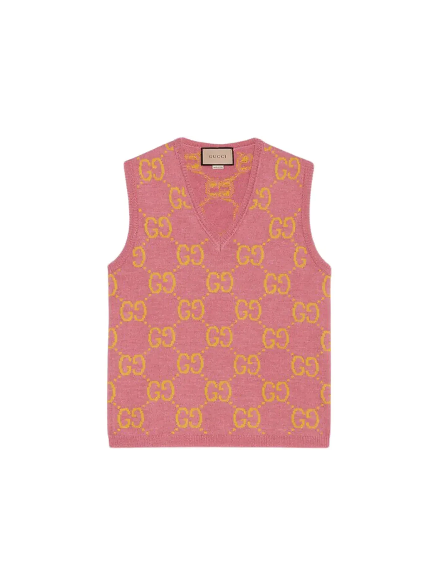 Мужской жилет с принтом GG Vest Gucci — изображение 1 из 1, розовый желтый