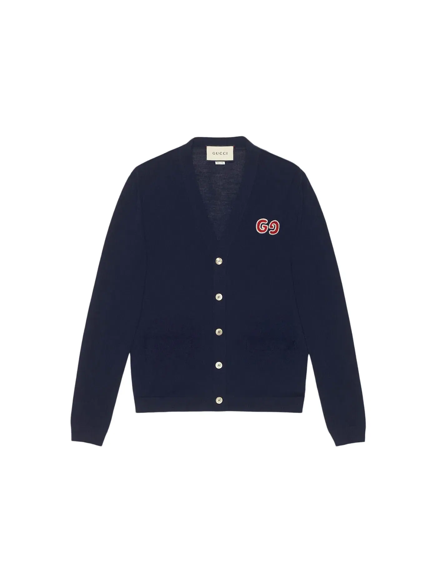 Мужской кардиган с логотипом Gucci GG Logo Patch — изображение 1 из 1, синий