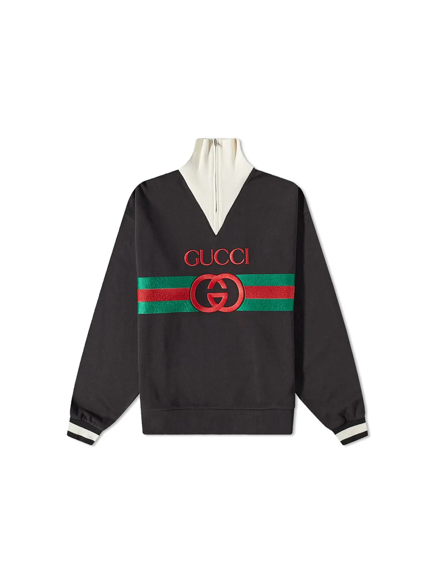 Мужской свитшот на молнии с принтом GG Logo Gucci — изображение 1 из 1, темно-синий/мульти