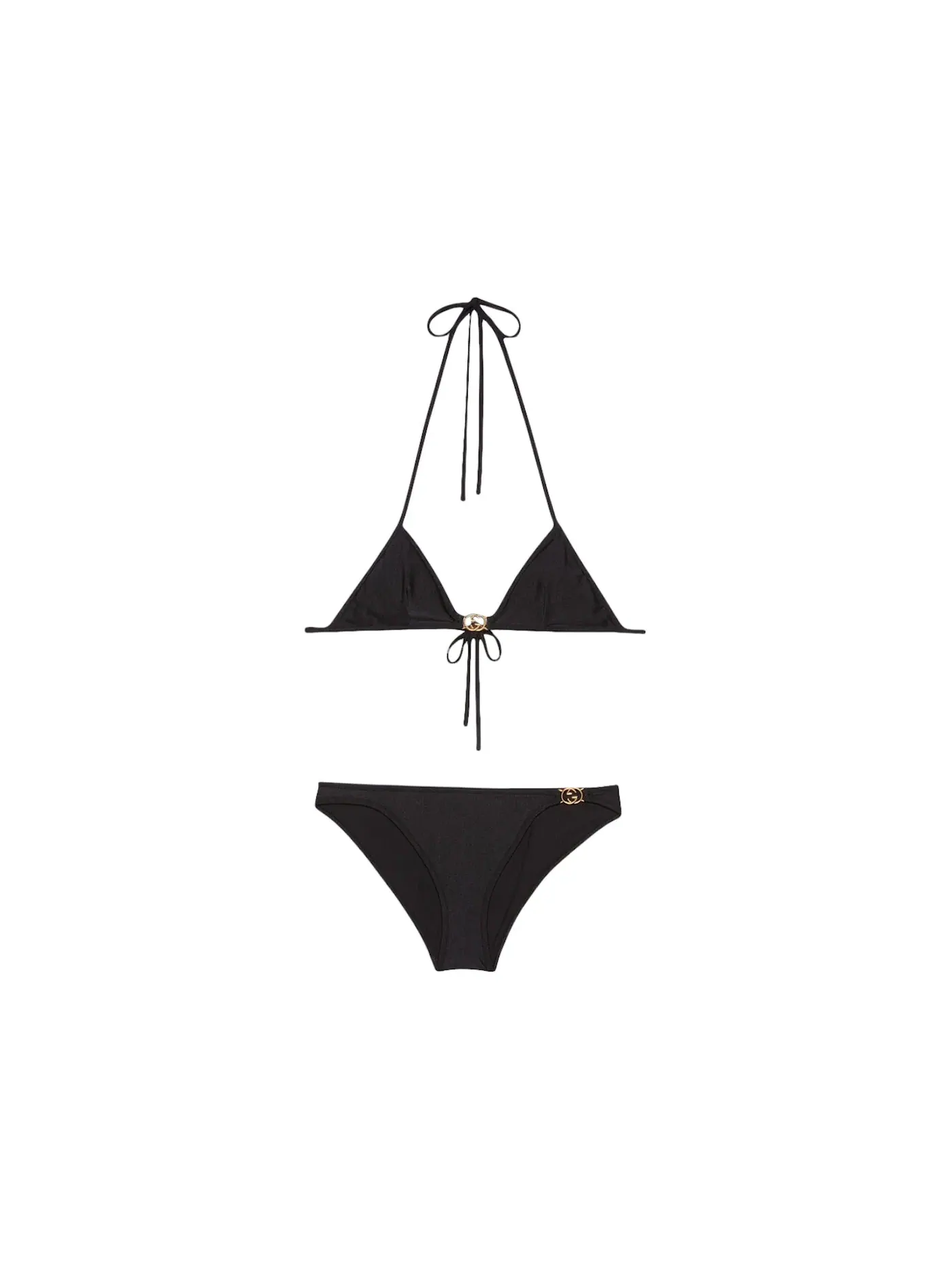 Женское бикини с принтом Bikini Gucci — изображение 1 из 1, черный/золотистый