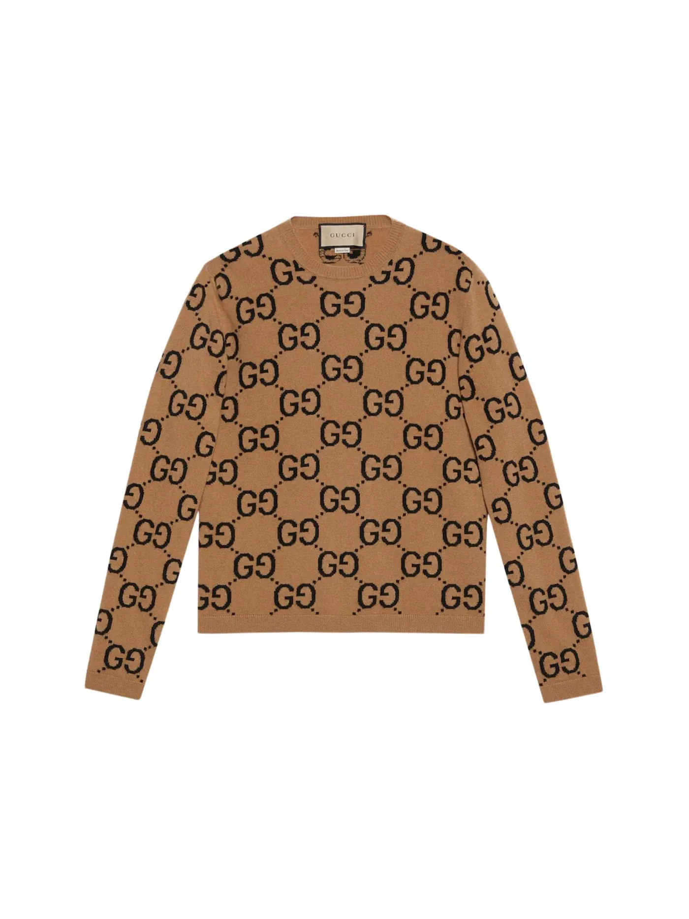 Мужской джемпер из шерсти с жаккардовым узором Gucci — изображение 1 из 1, черный