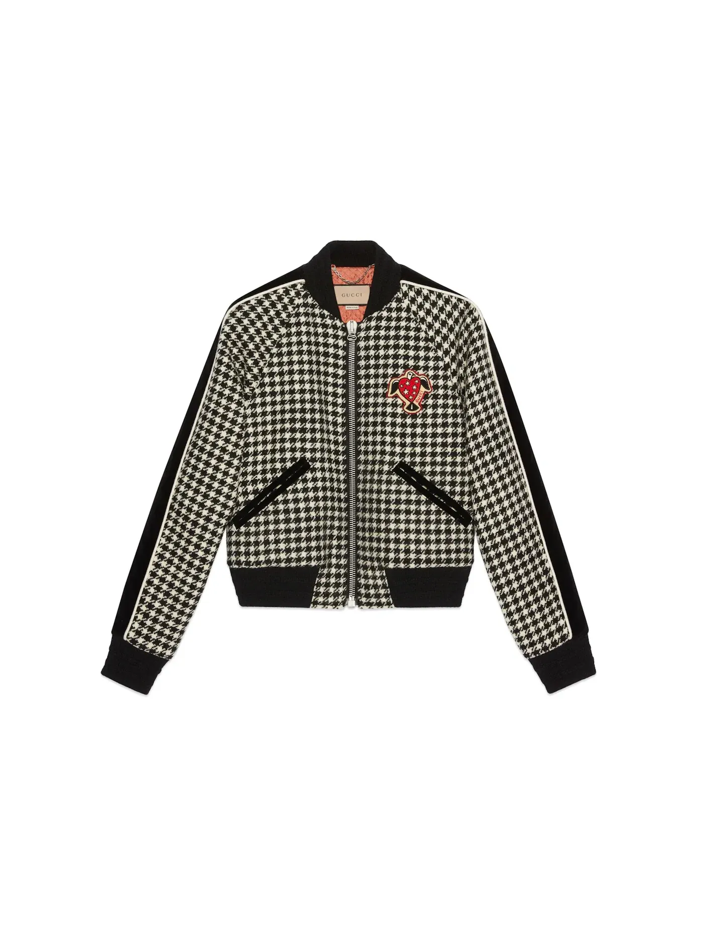 Мужская куртка-бомбер с принтом Gucci Ha Ha Ha Gucci — изображение 1 из 1, черный/белый
