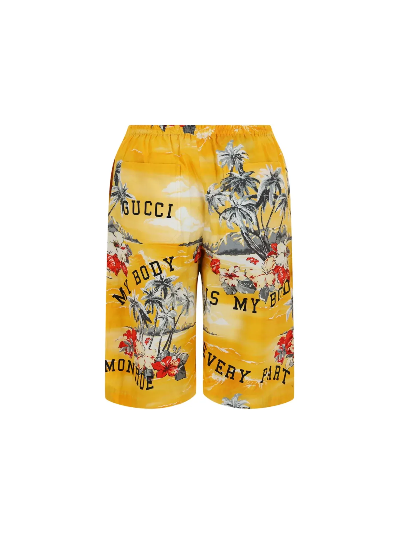 Мужские шорты с принтом Hawaiian Print Gucci — изображение 2 из 3, яркий желтый