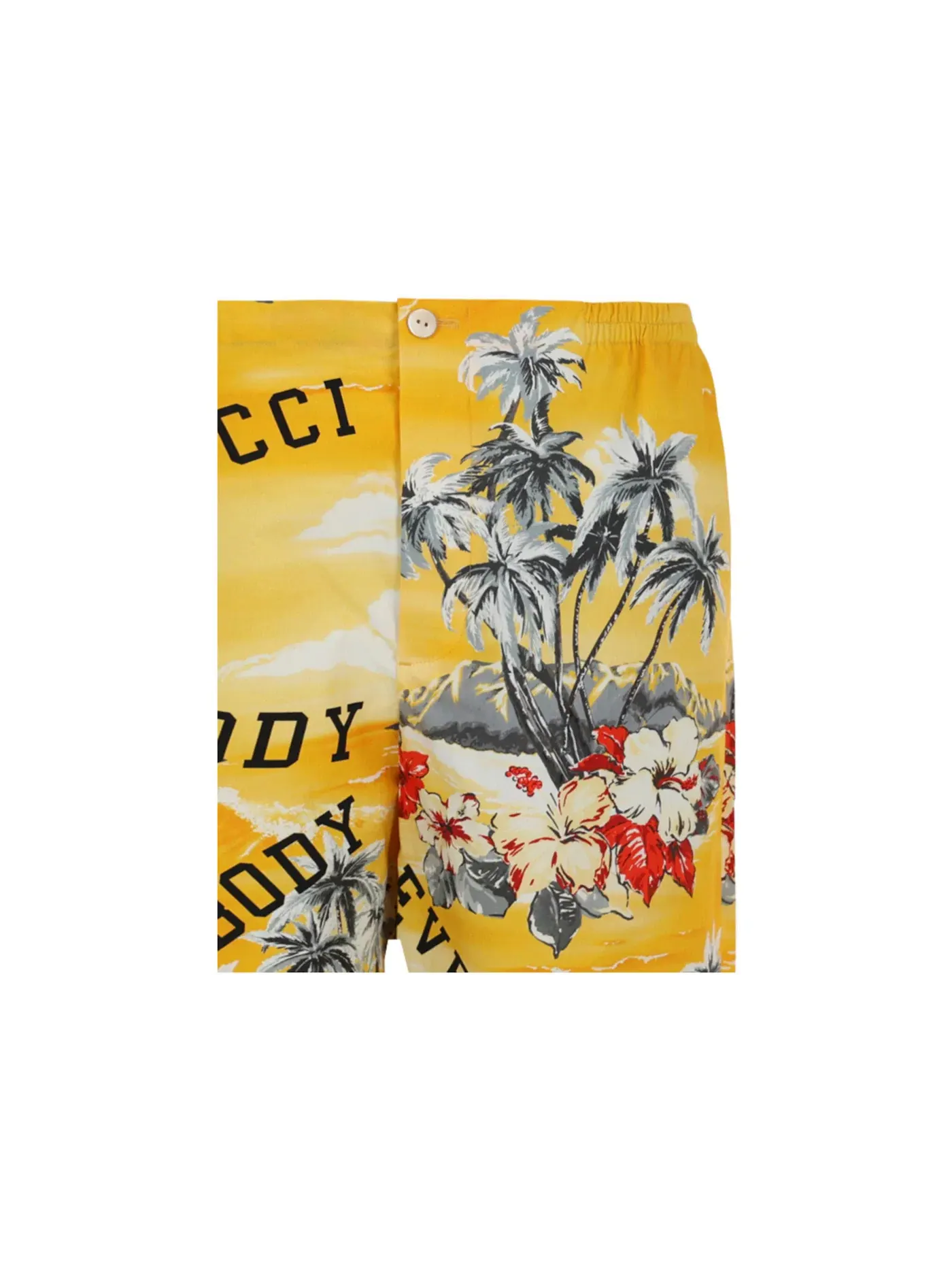 Мужские шорты с принтом Hawaiian Print Gucci — изображение 3 из 3, яркий желтый