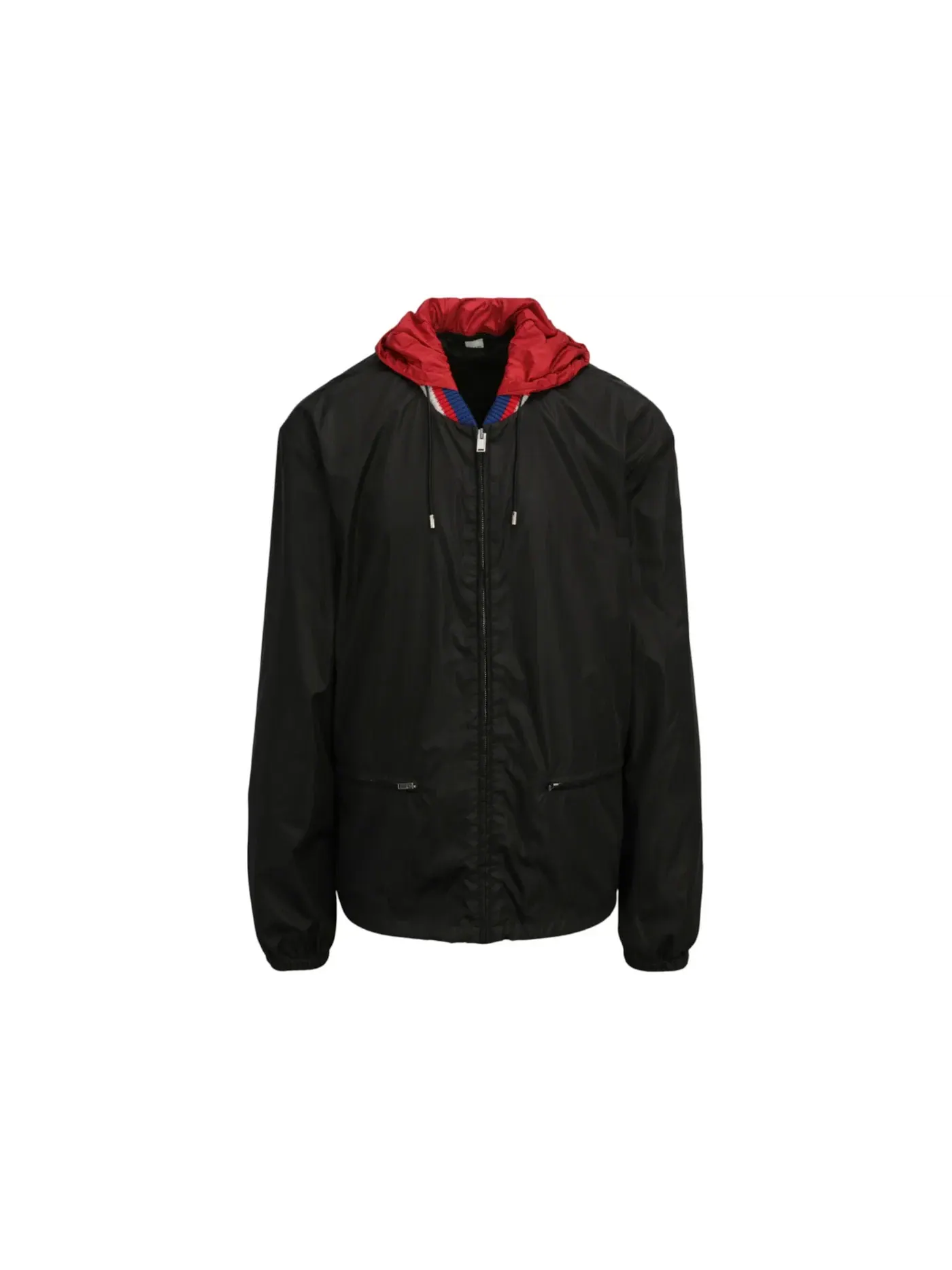 Мужская куртка с капюшоном нейлоновая Jacket Gucci — изображение 1 из 3, черный/серый