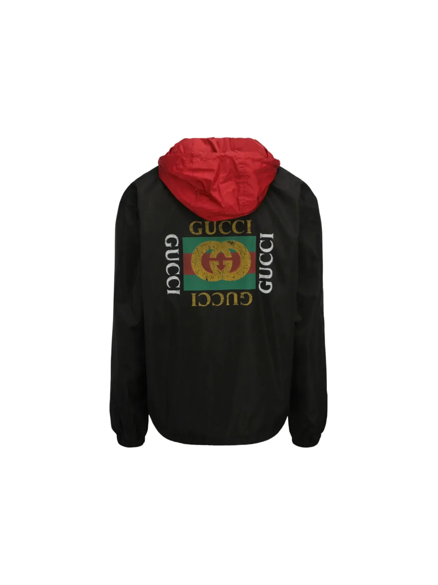Мужская куртка с капюшоном нейлоновая Jacket Gucci — изображение 2 из 3, черный/серый