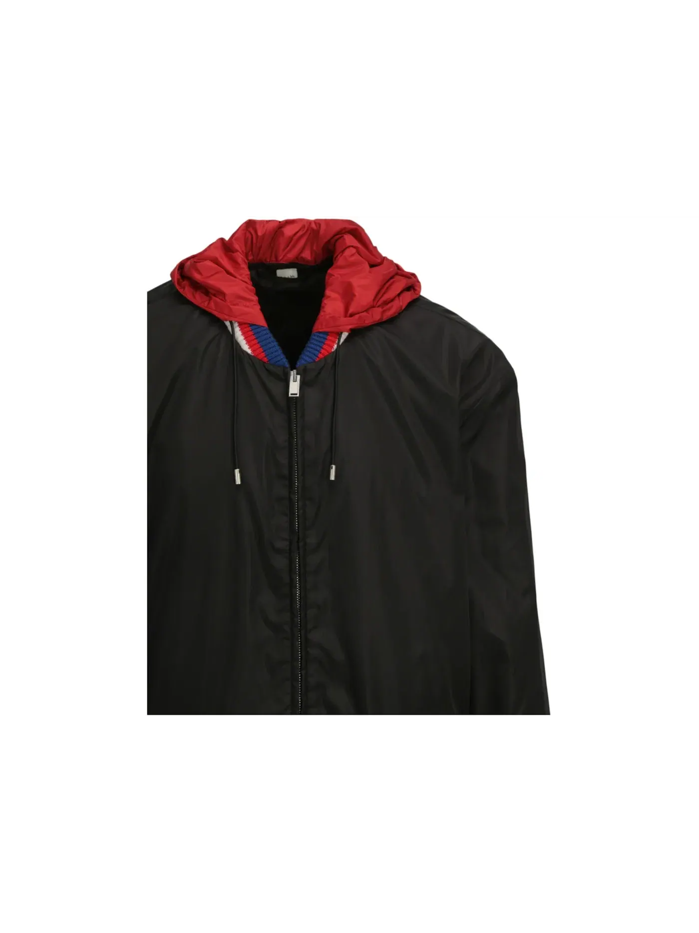 Мужская куртка с капюшоном нейлоновая Jacket Gucci — изображение 3 из 3, черный/серый