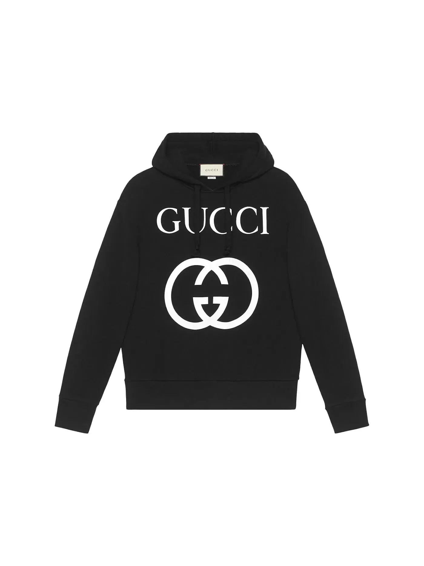 Мужской худи оверсайз с принтом Interlocking G Gucci — изображение 1 из 2, черный/белый