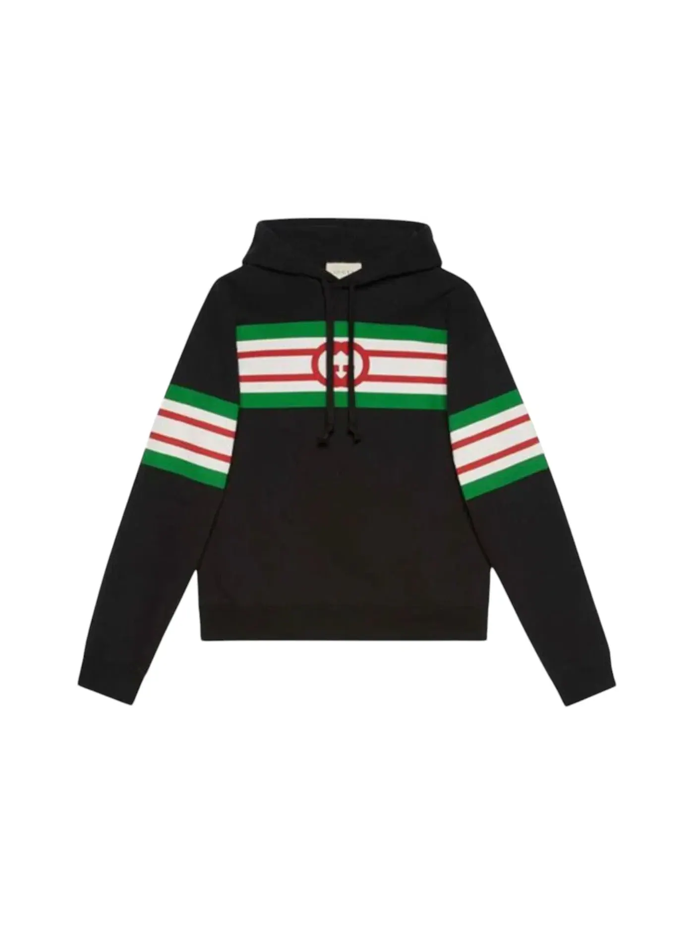 Мужской худи с принтом Interlocking G Gucci — изображение 1 из 1, черный/зеленый