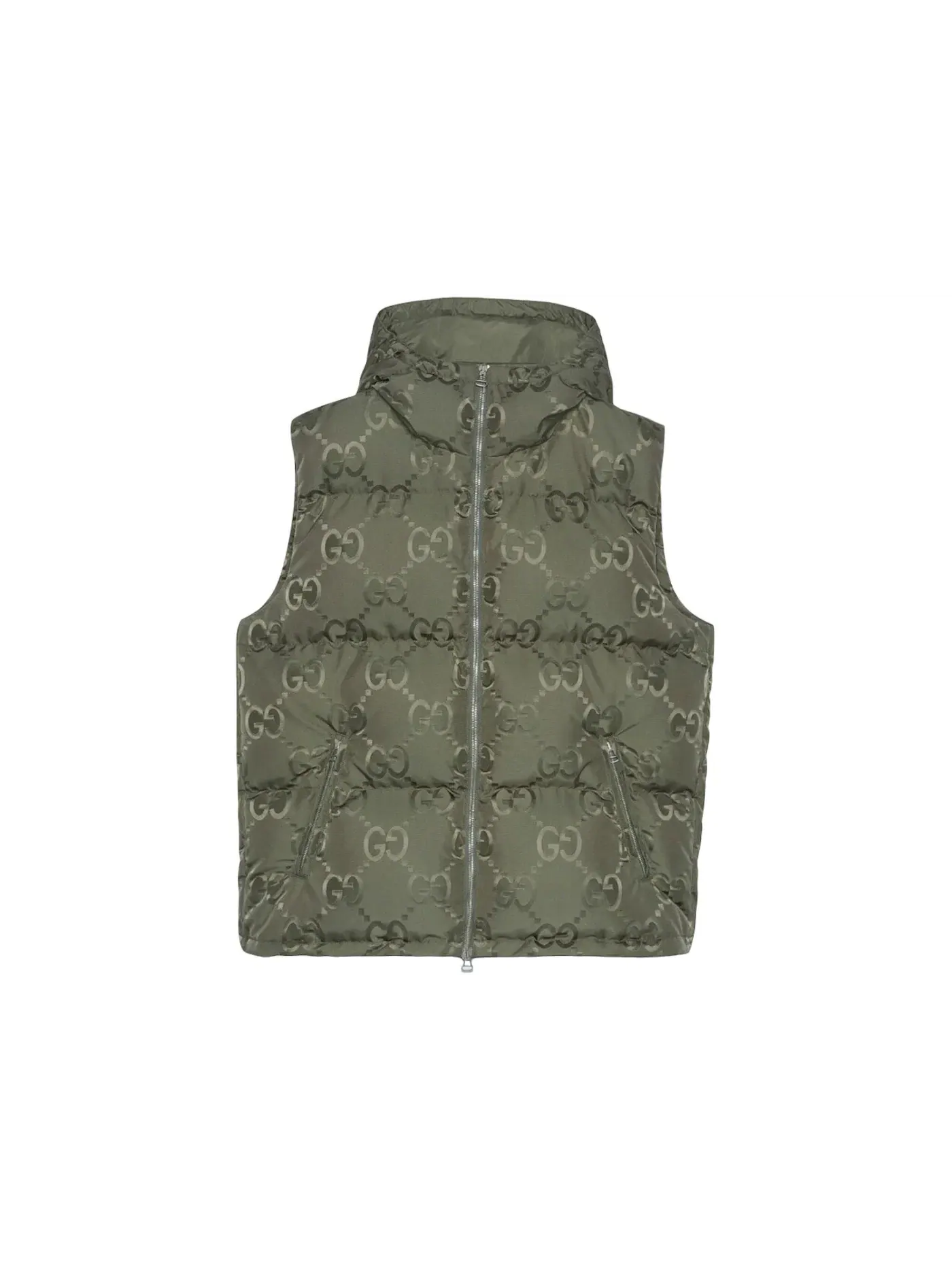 Мужской жилет утепленный Jumbo GG Canvas Down Gucci — изображение 1 из 1, зеленый