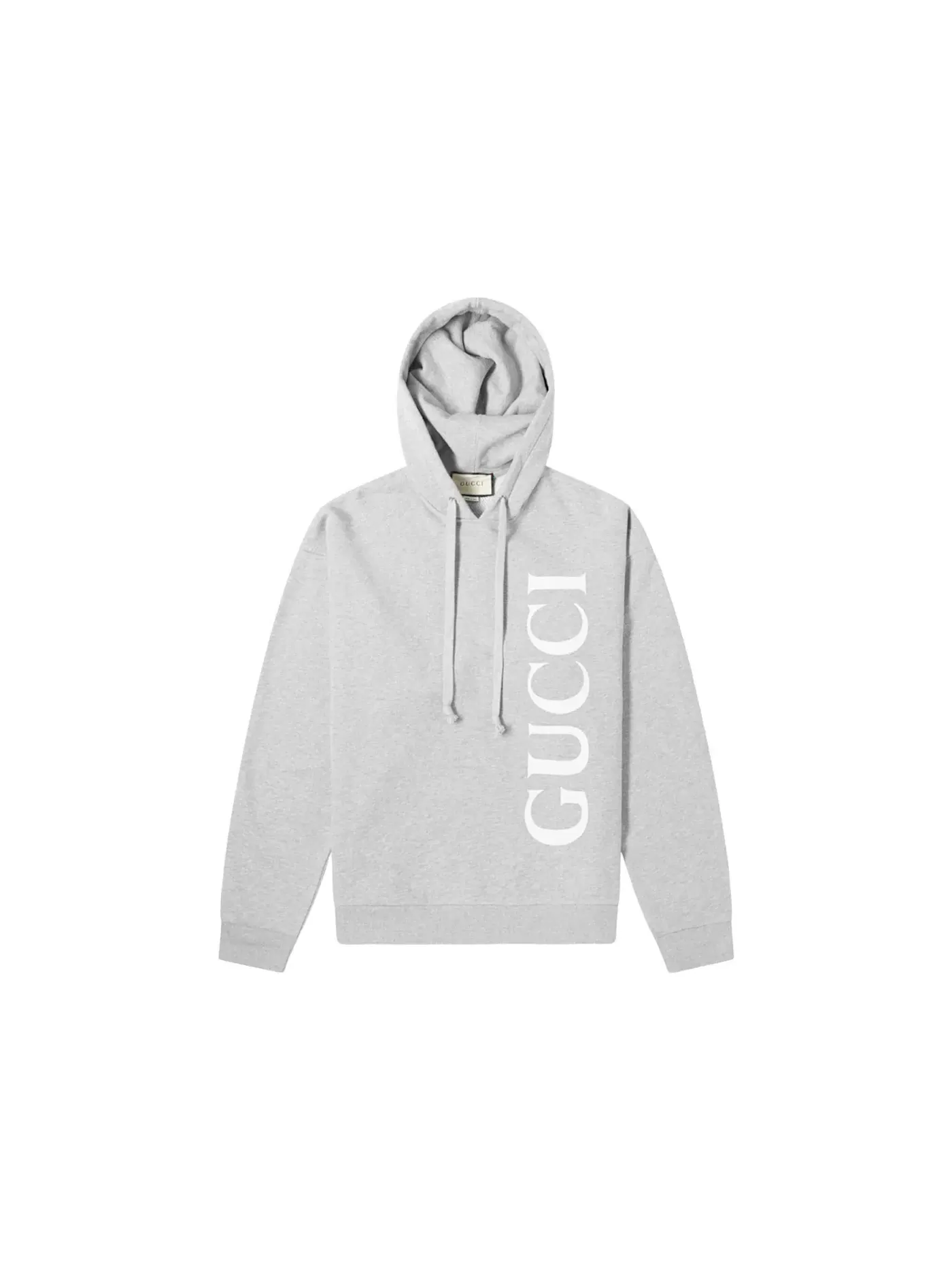 Мужской худи с принтом Gucci Large Gucci Logo Popover Hoodie Grey Marl — изображение 1 из 1