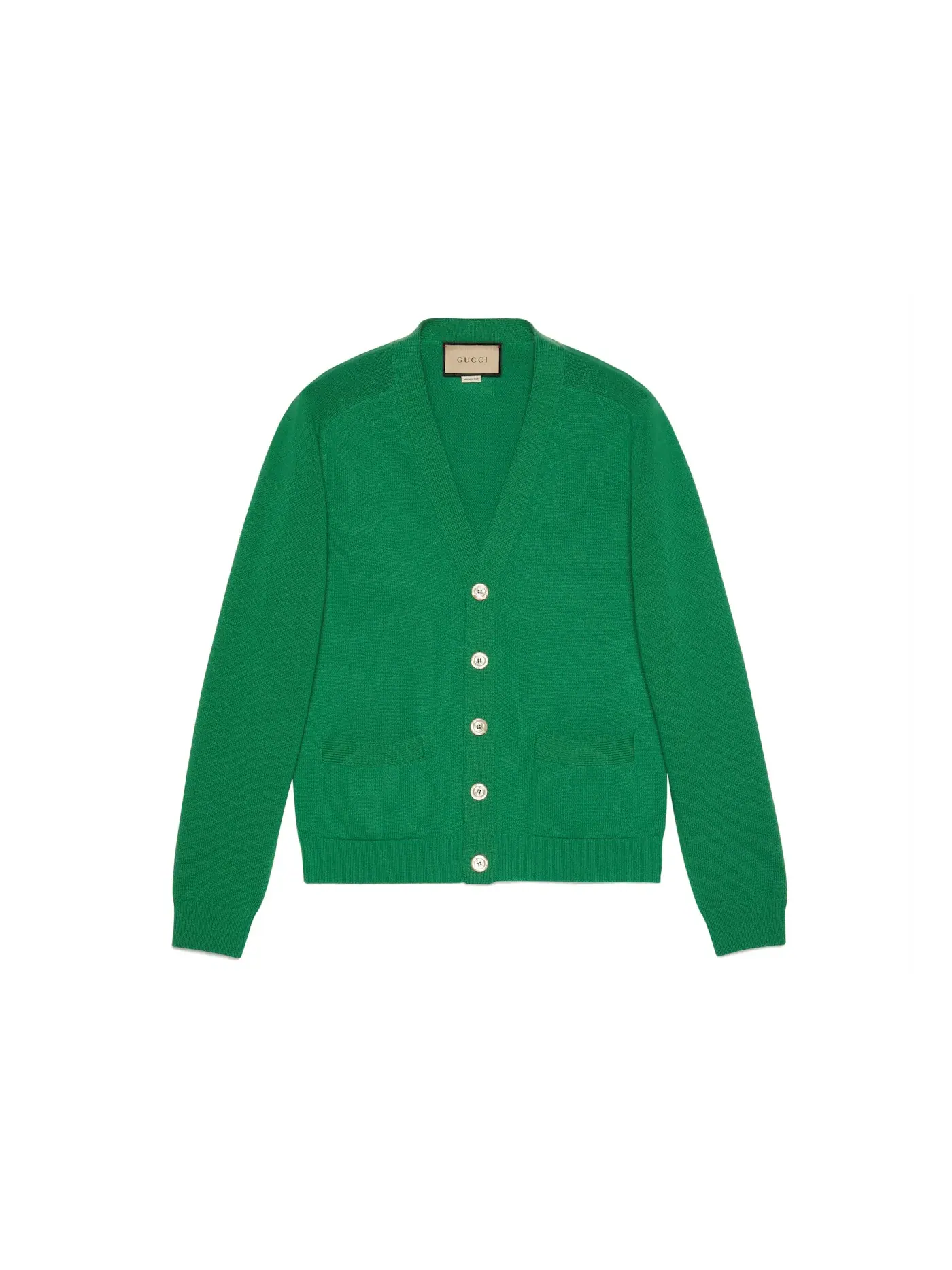 Мужской кардиган с патчем Gucci Logo, Cardigan Gucci — изображение 1 из 1, зеленый