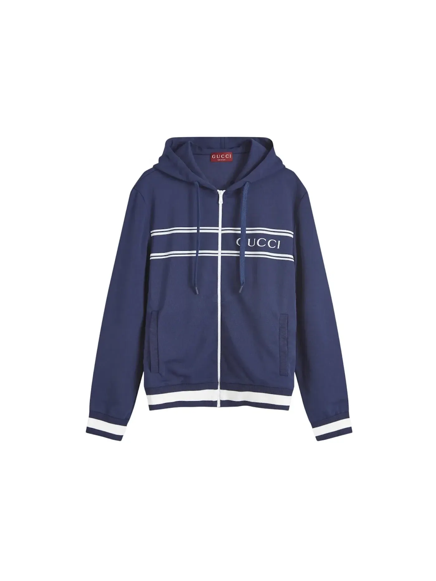 Мужская худи с принтом Gucci Logo-Print — изображение 1 из 1, темно-синий