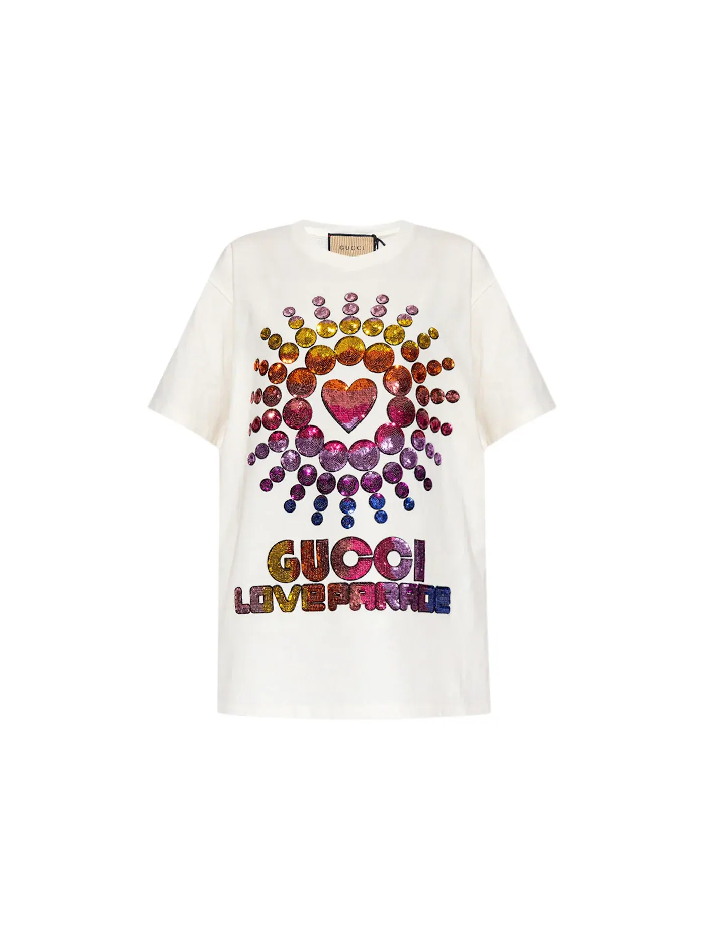 Женская футболка оверсайз с принтом Gucci Love Parade T-shirt Gucci — изображение 1 из 1, белый