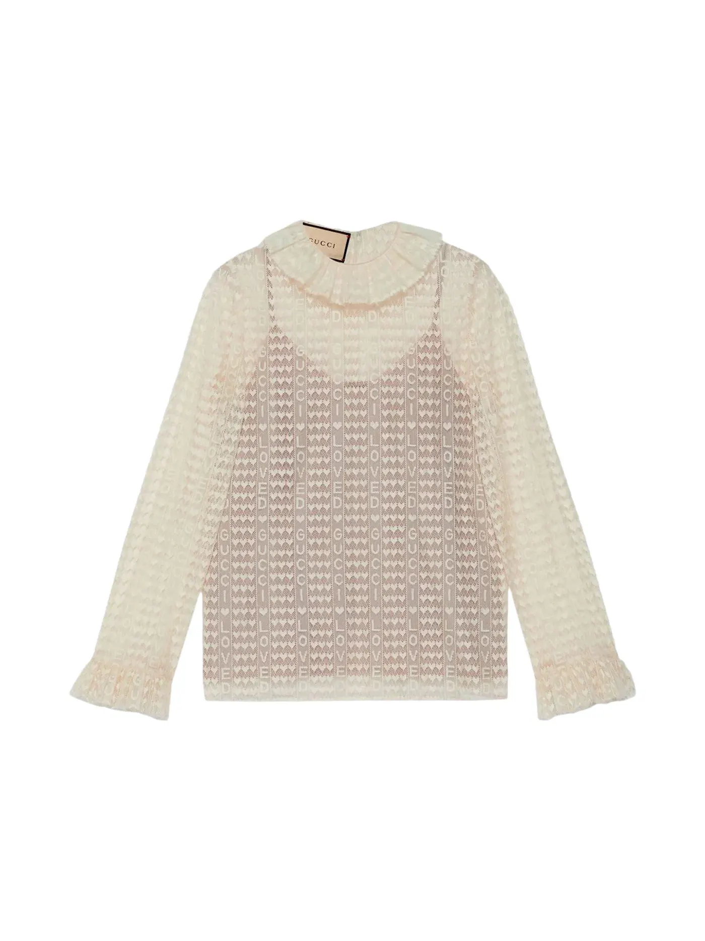 Женский кардиган с кружевом Lovelight Gucci — изображение 1 из 1, бежевый