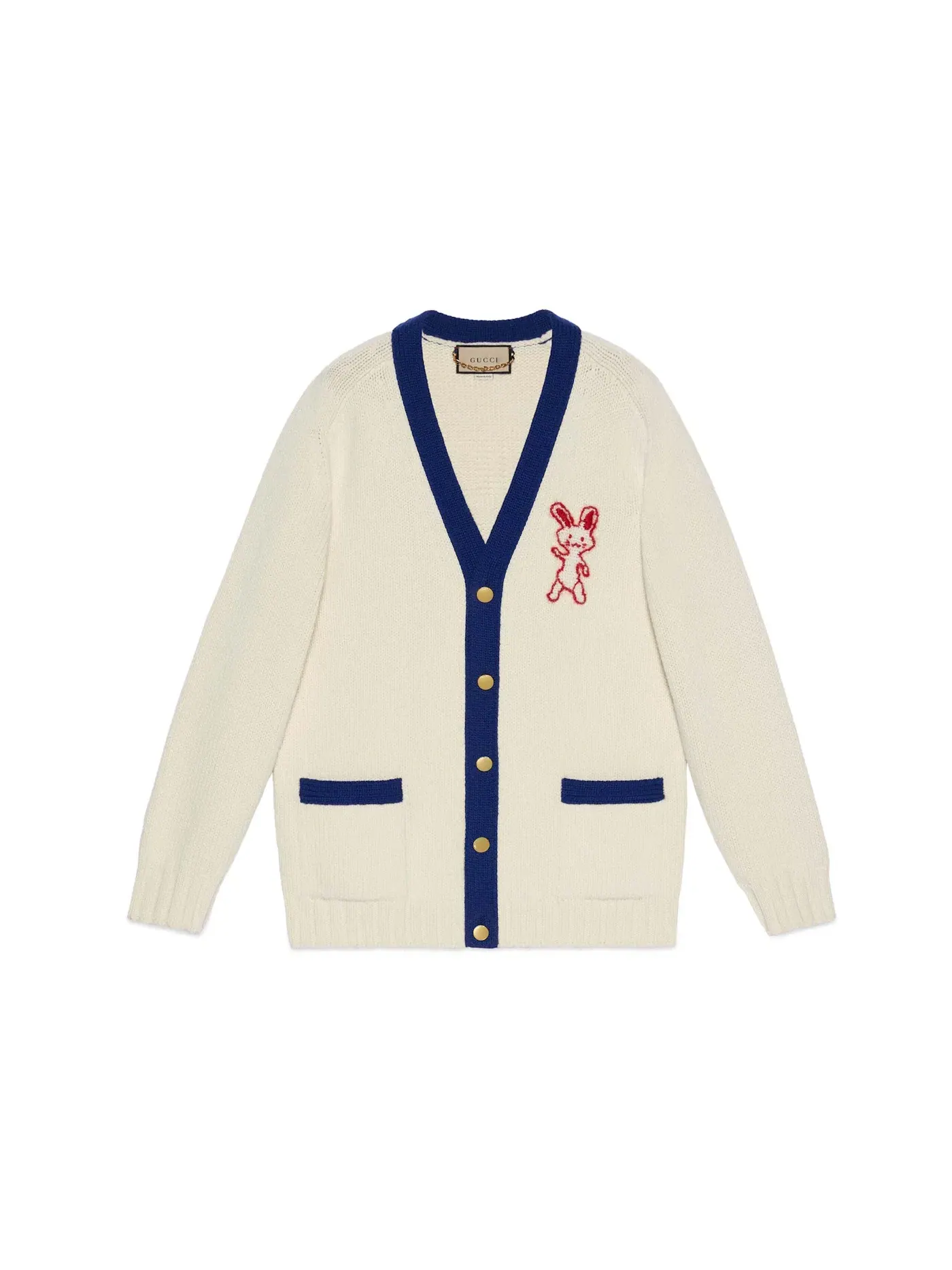 Мужской кардиган с длинным рукавом Cardigan Gucci — изображение 1 из 1, белый