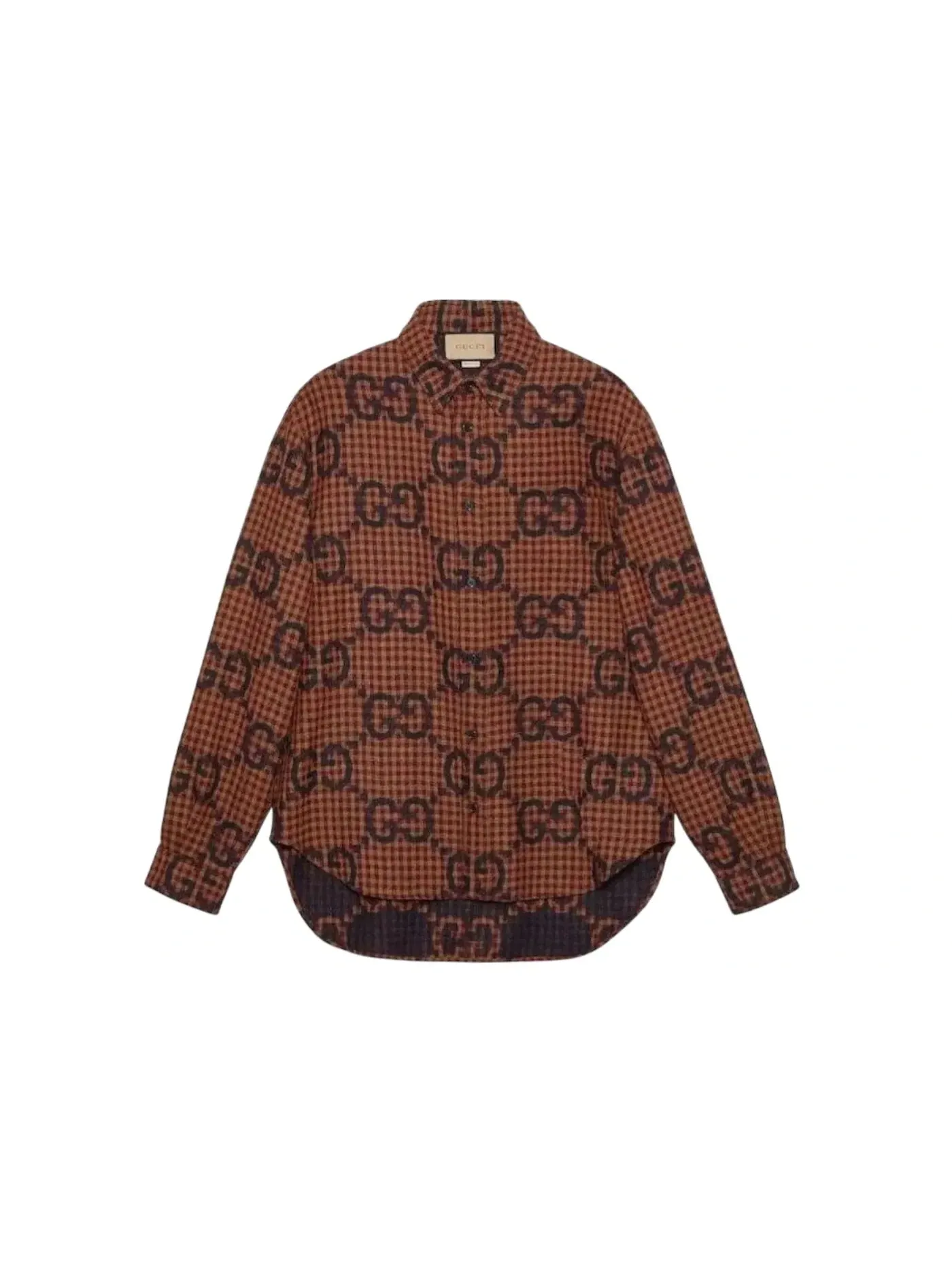 Мужская рубашка с клетчатым принтом Shirt Gucci — изображение 1 из 1, красный синий