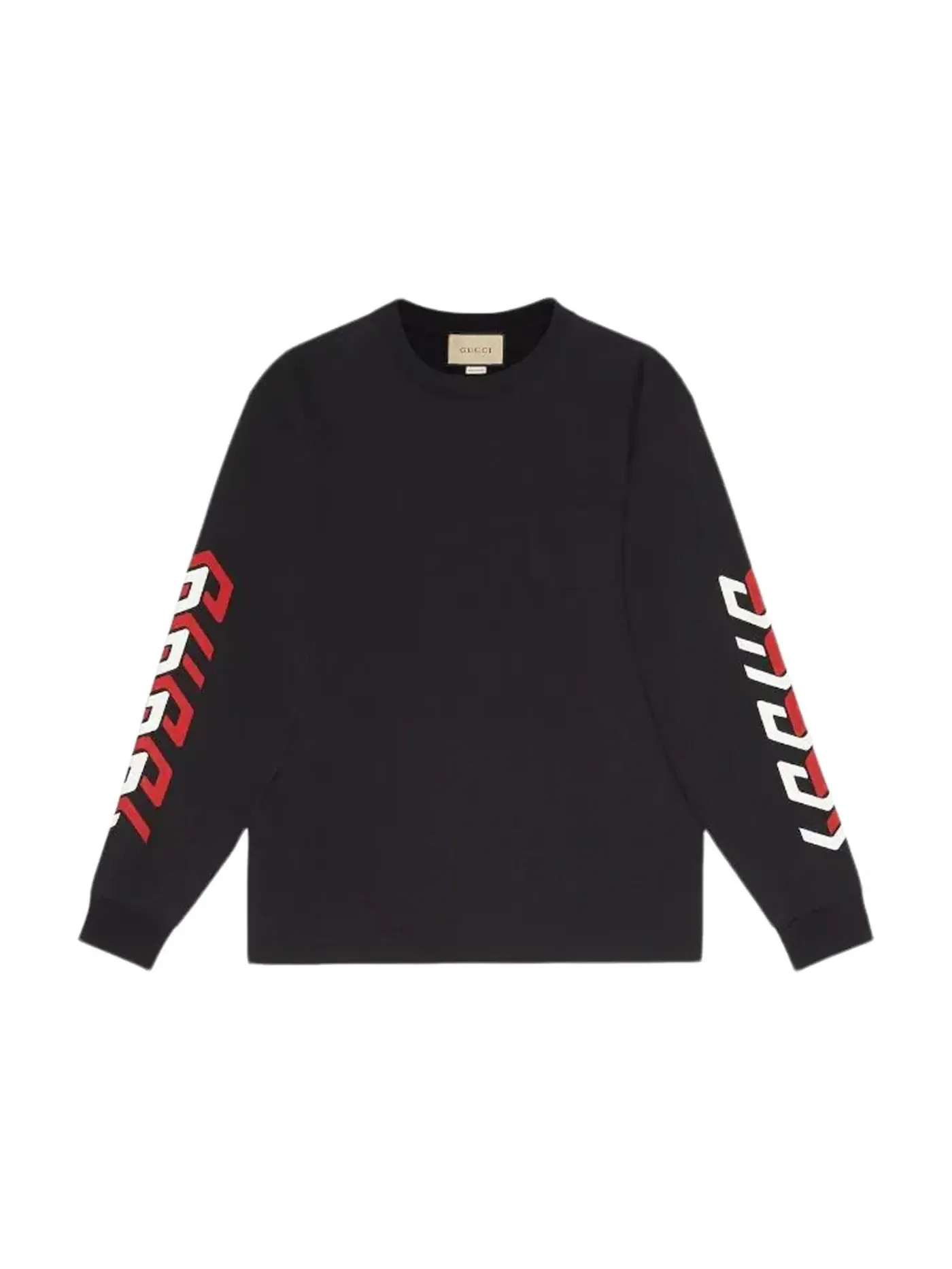 Мужской свитшот с принтом Crewneck Gucci — изображение 1 из 1, черный/красный/белый