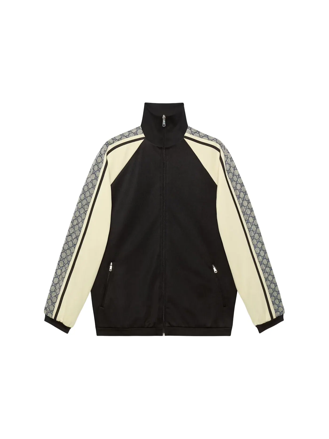 Мужская куртка оверсайз из технического трикотажа Jacket Gucci — изображение 1 из 1, черный/слоновая кость