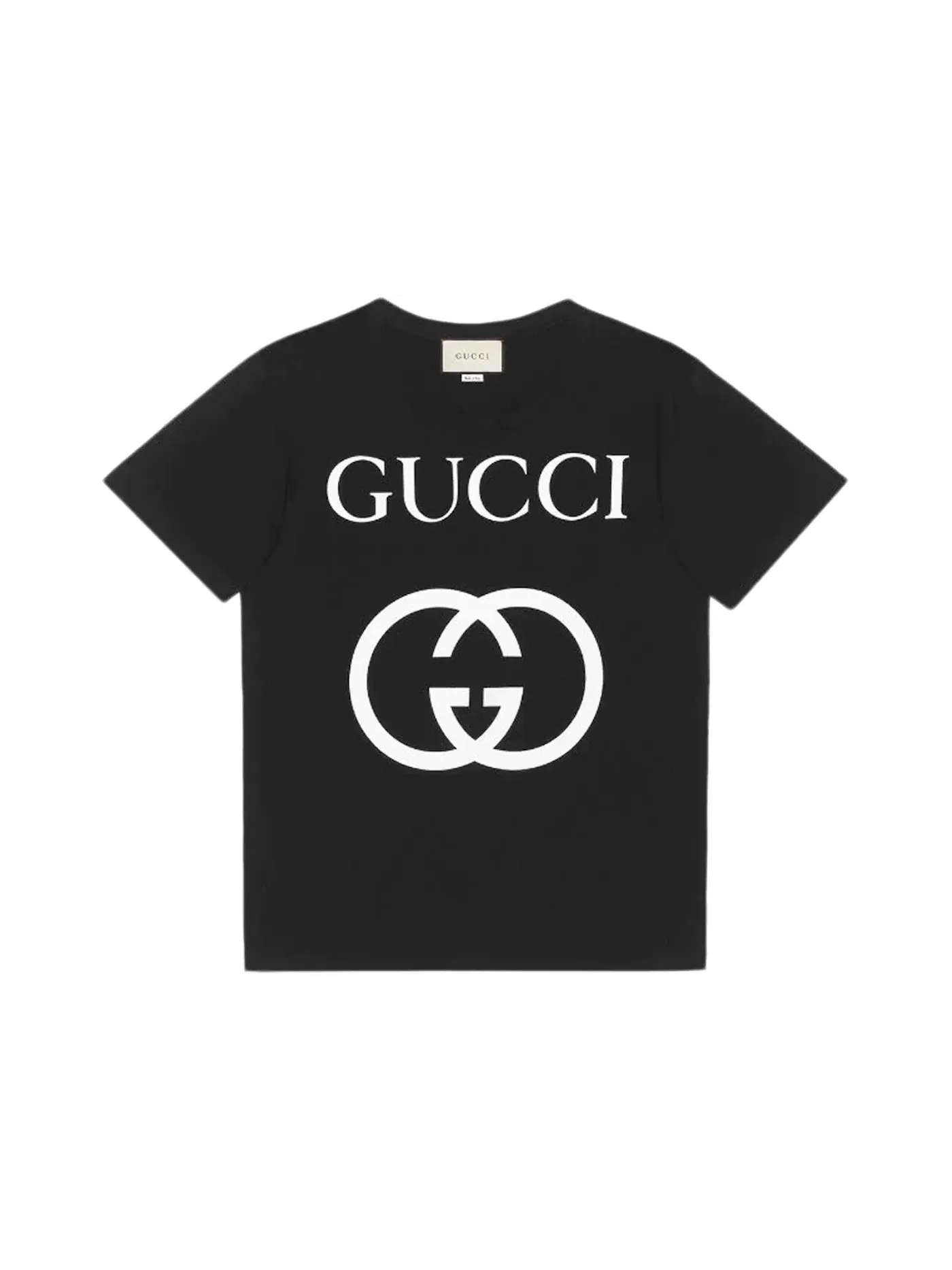 Мужская футболка с принтом Oversize with Interlocking G Gucci — изображение 1 из 1, черный/белый