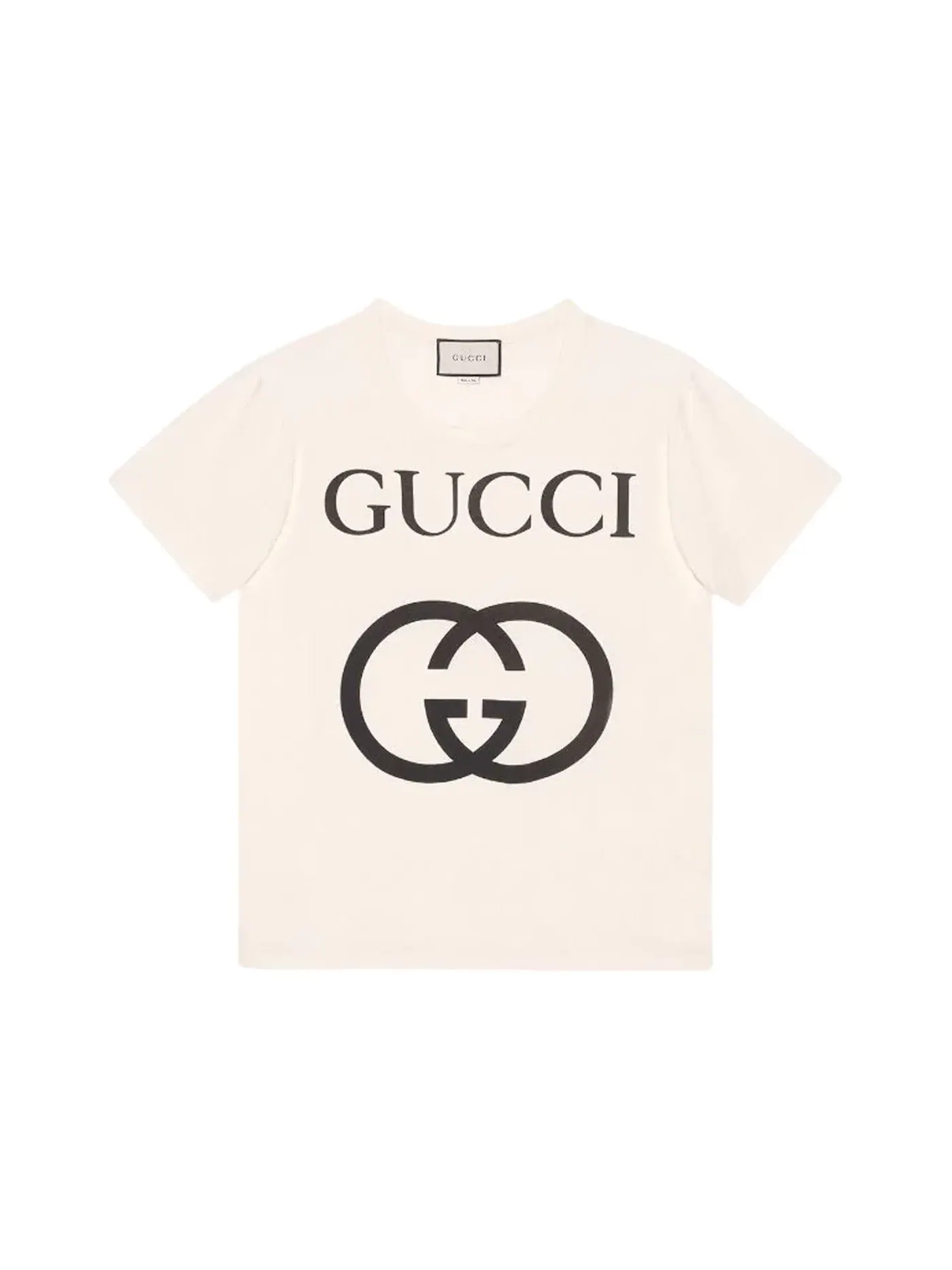 Мужская футболка с принтом Oversize with Interlocking G Gucci — изображение 1 из 1, белый/черный