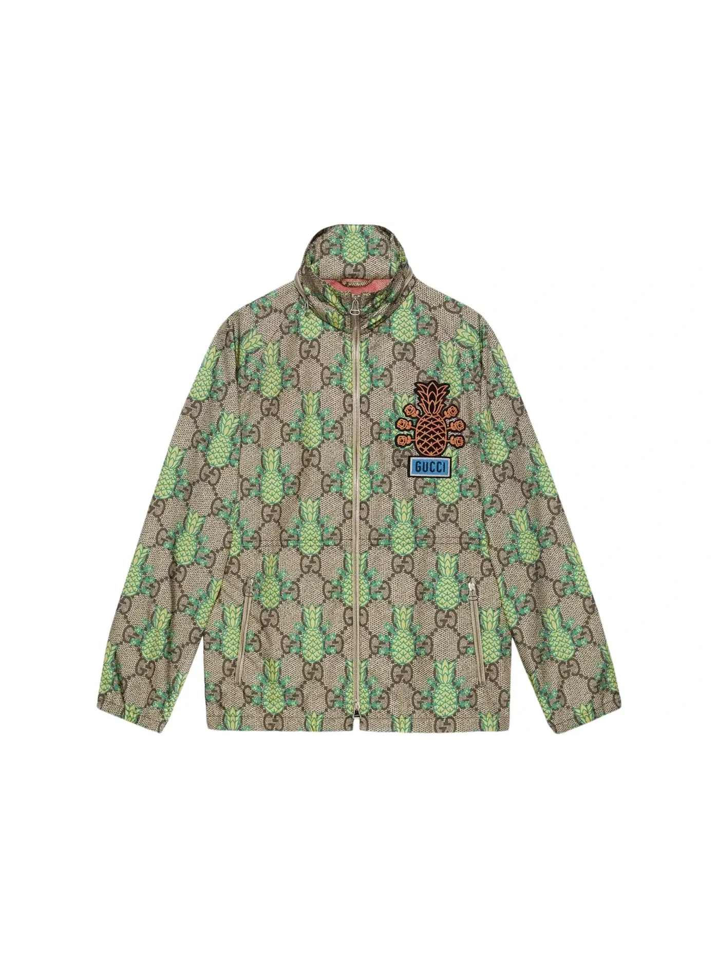 Мужская куртка с принтом Pineapple GG Print Gucci — изображение 1 из 3, зеленый